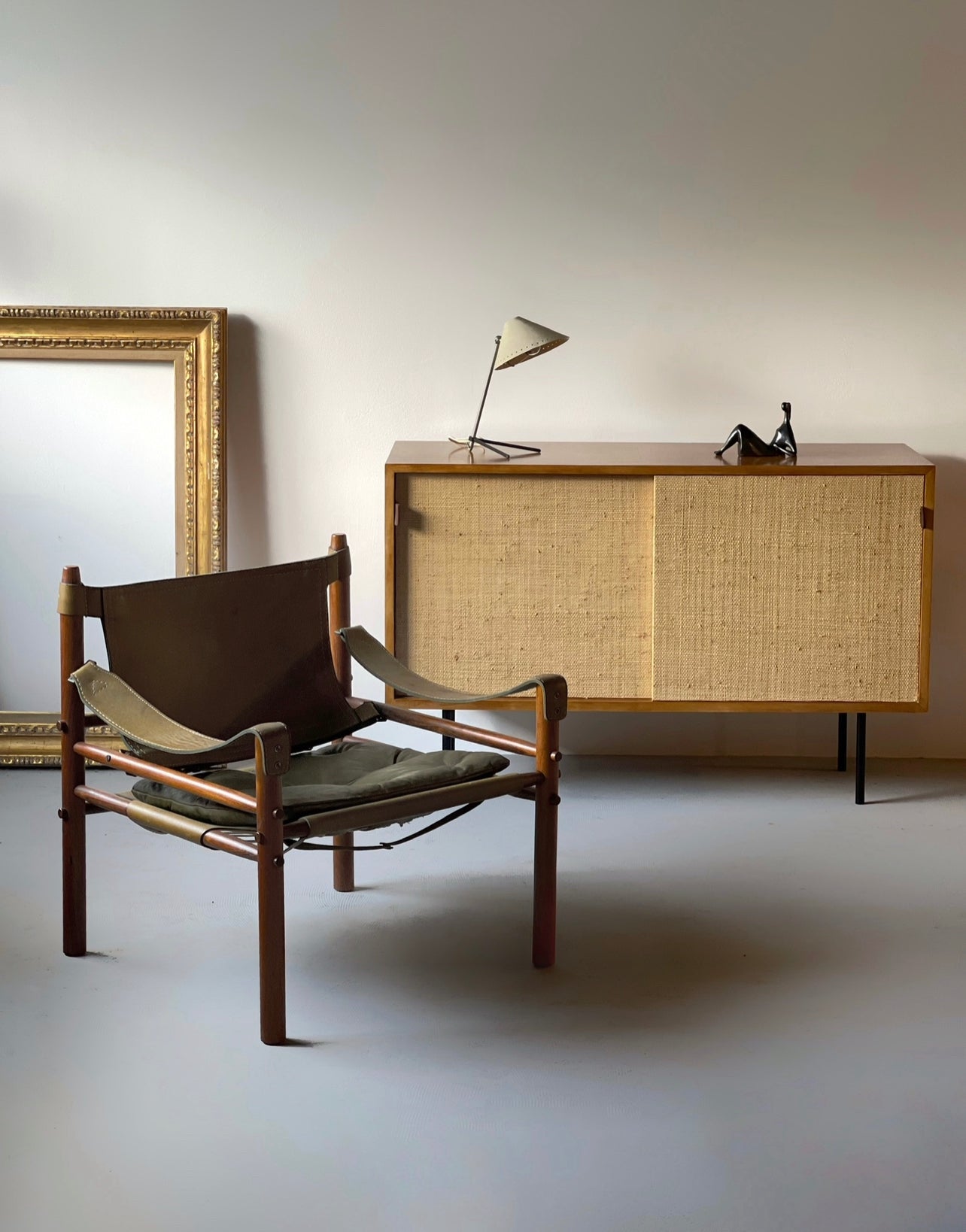 Model116 Sideboard with seagrass sliding doors by Florence Knoll