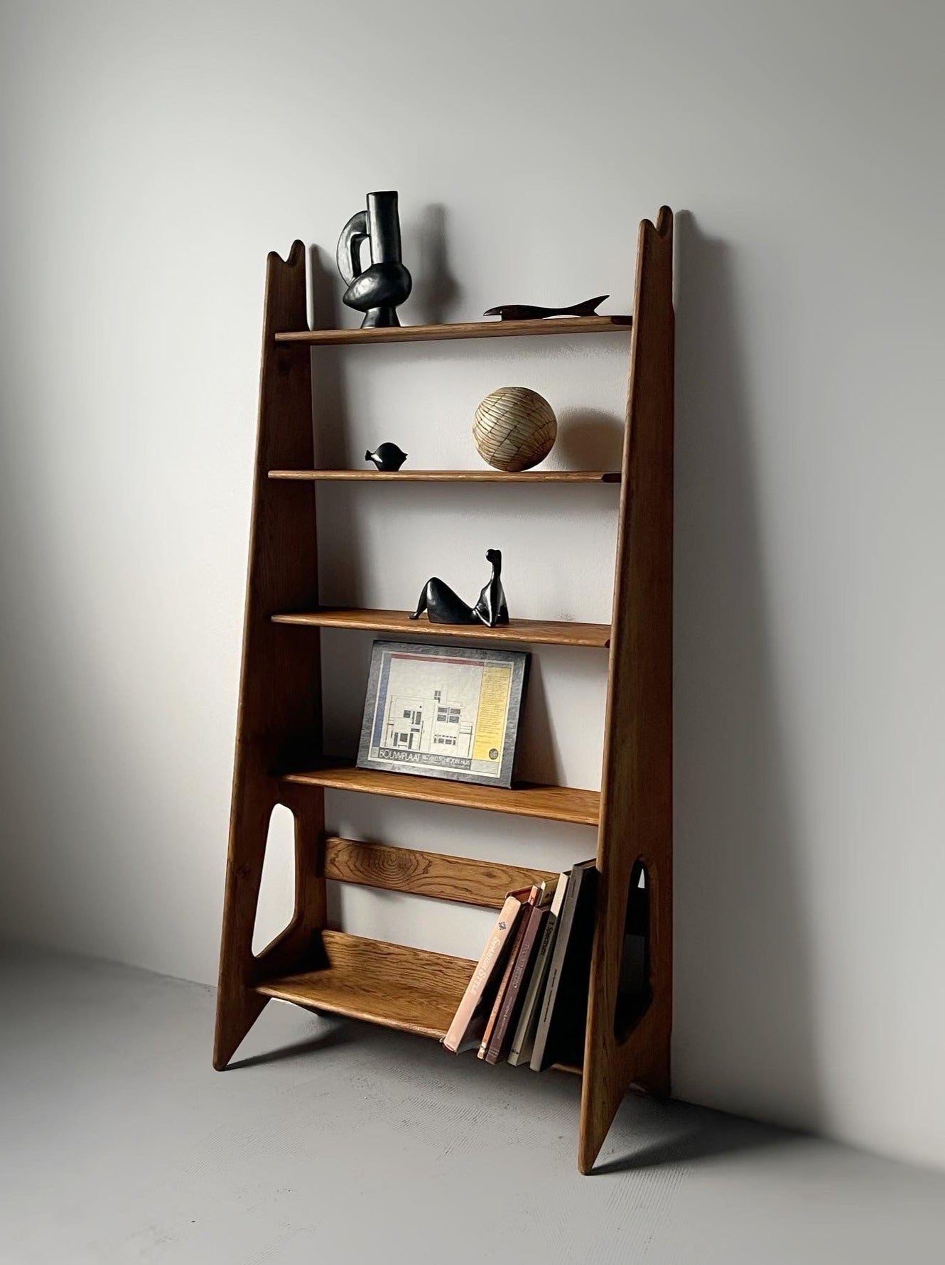 Vintage oak shelf by Pierre Cruège for Formes