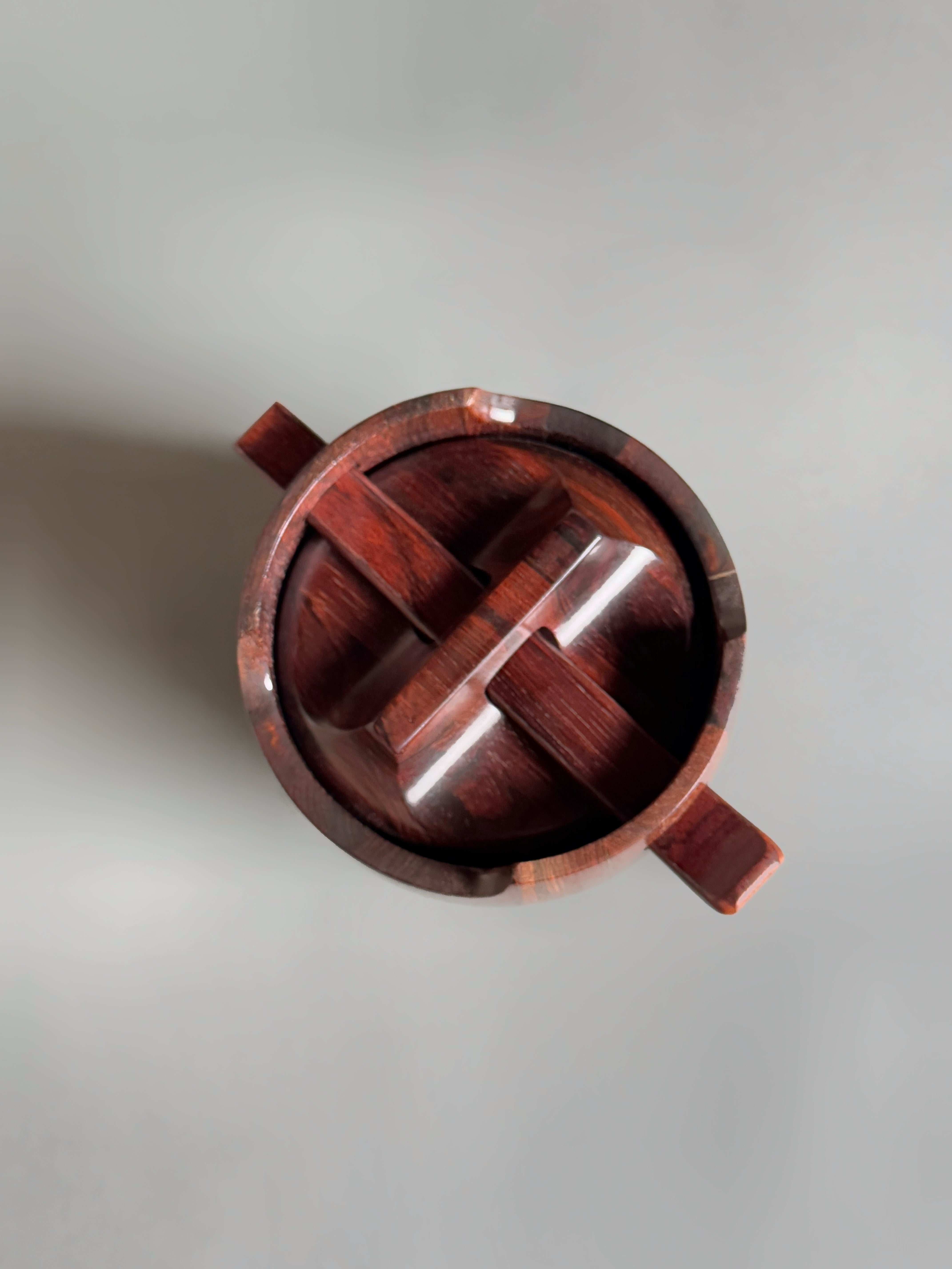 Tobacco Jar in Brazilian Rosewood by Jean Gillon for Wood Art