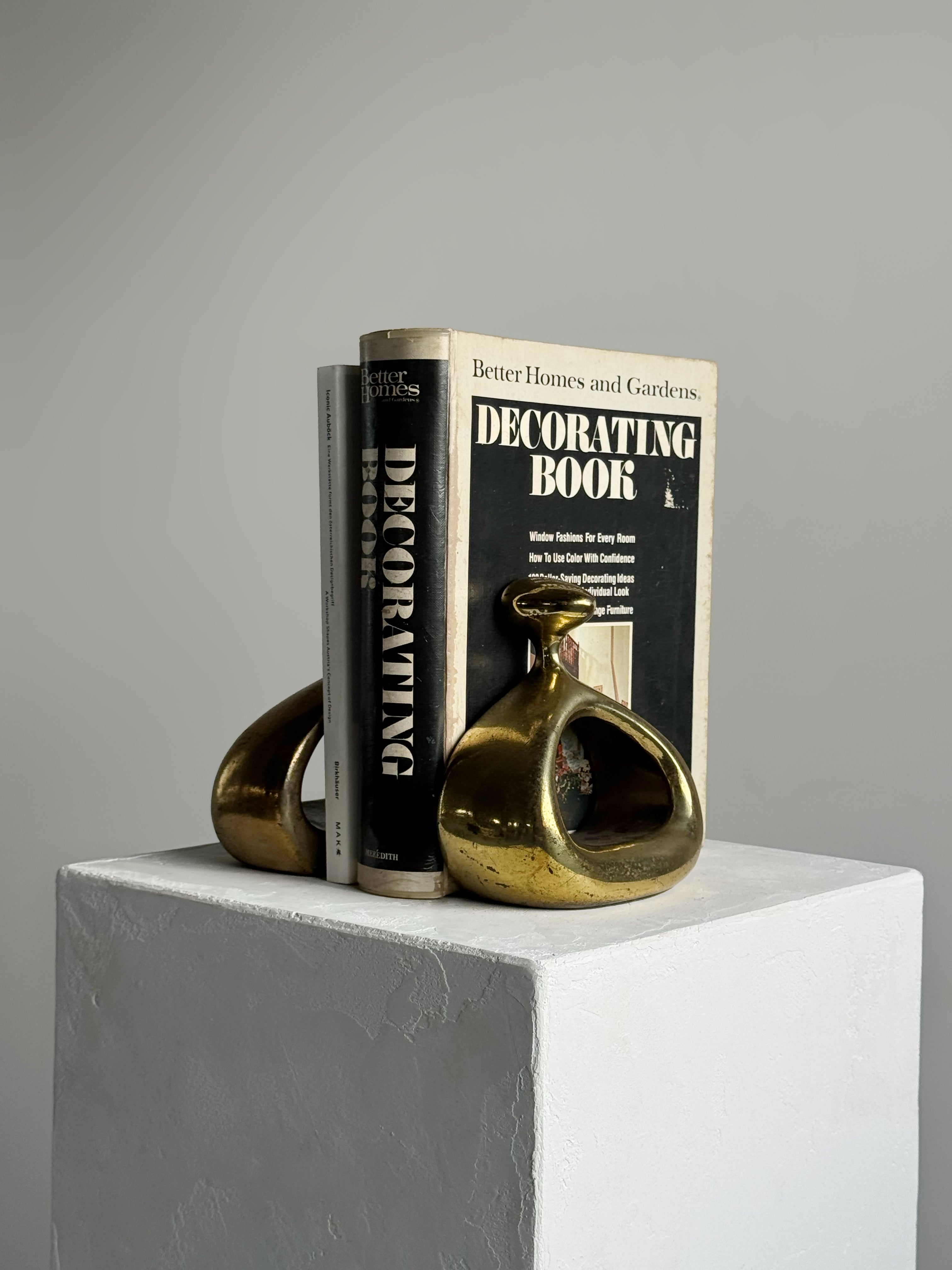 Brass "Stirrup" Bookends Designed by Ben Seibel, Set of 2, Signed 1950s