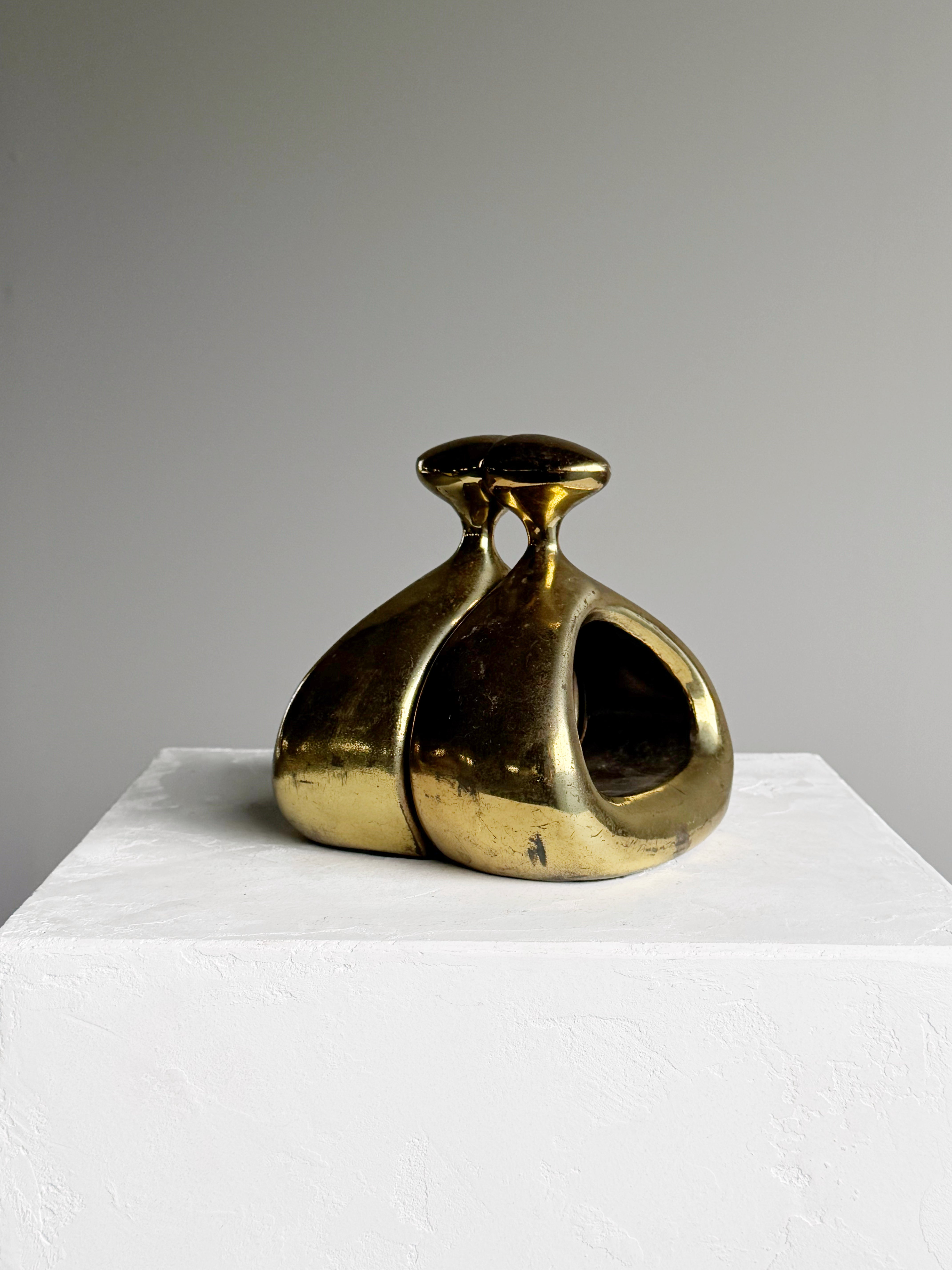 Brass "Stirrup" Bookends Designed by Ben Seibel, Set of 2, Signed 1950s