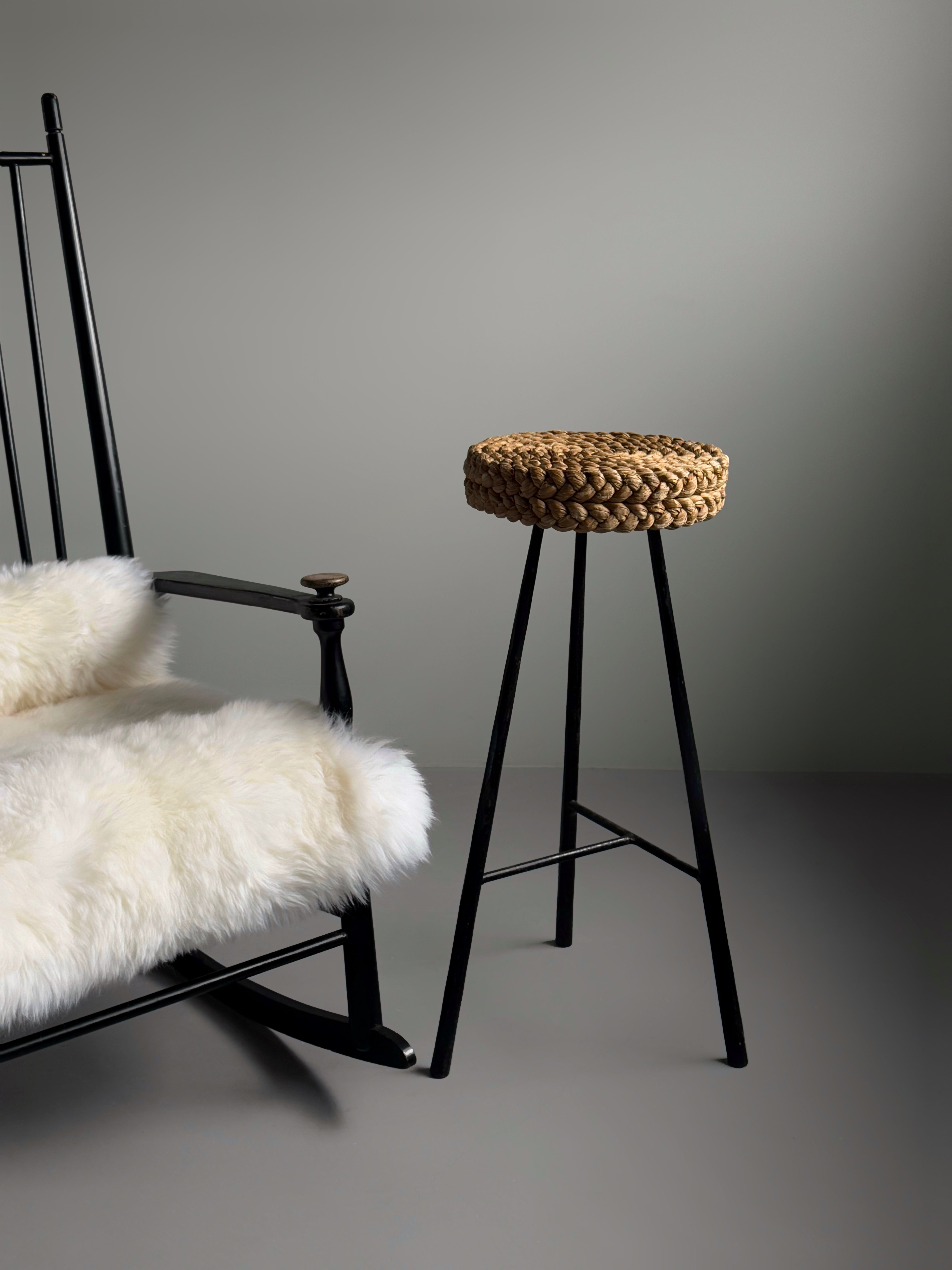 Stool by Adrien Audoux & Frida Minet, France 1950s