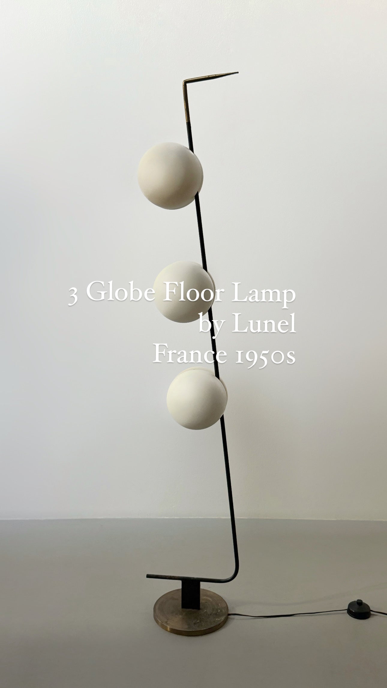 3 Globe Floor Lamp by Lunel, France 1950s