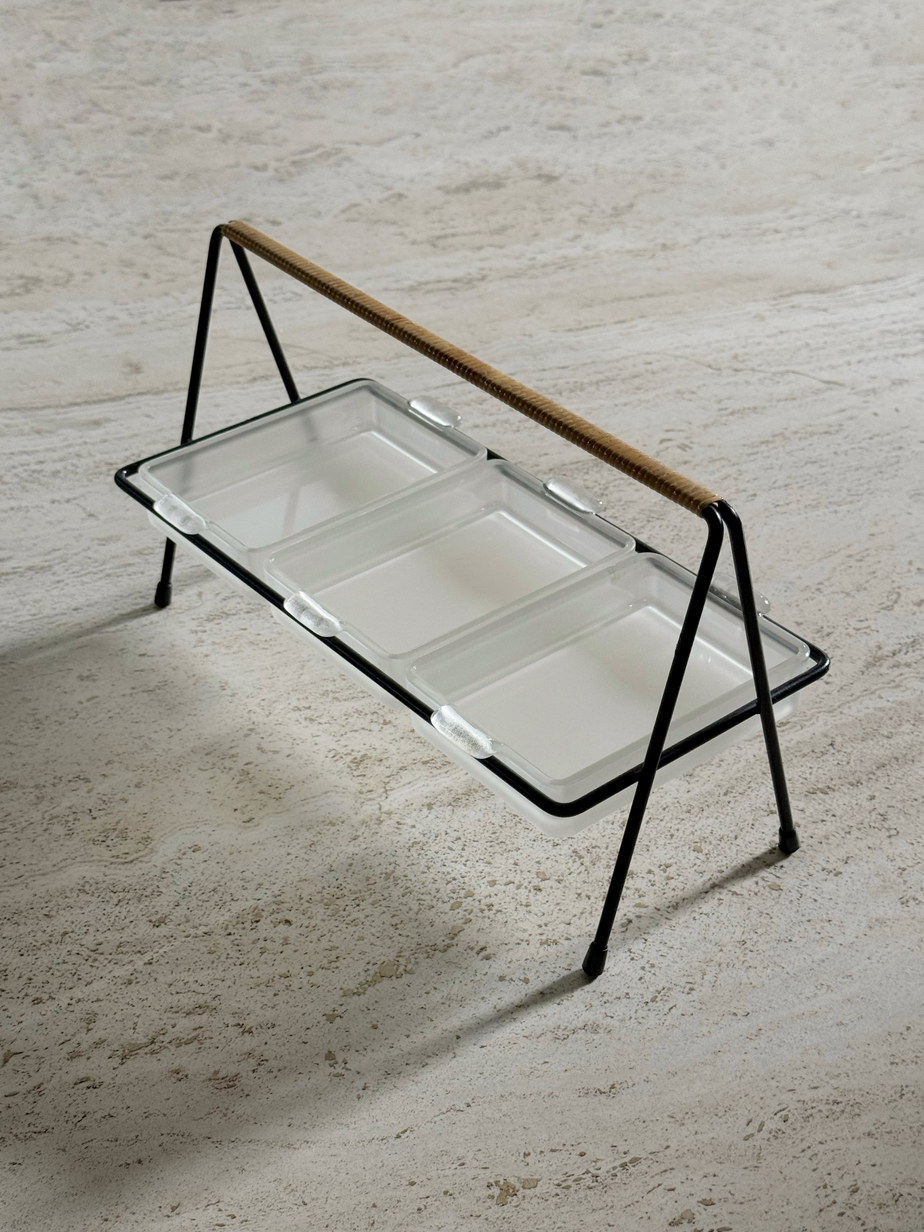 Vintage serving stand with 3 bowls