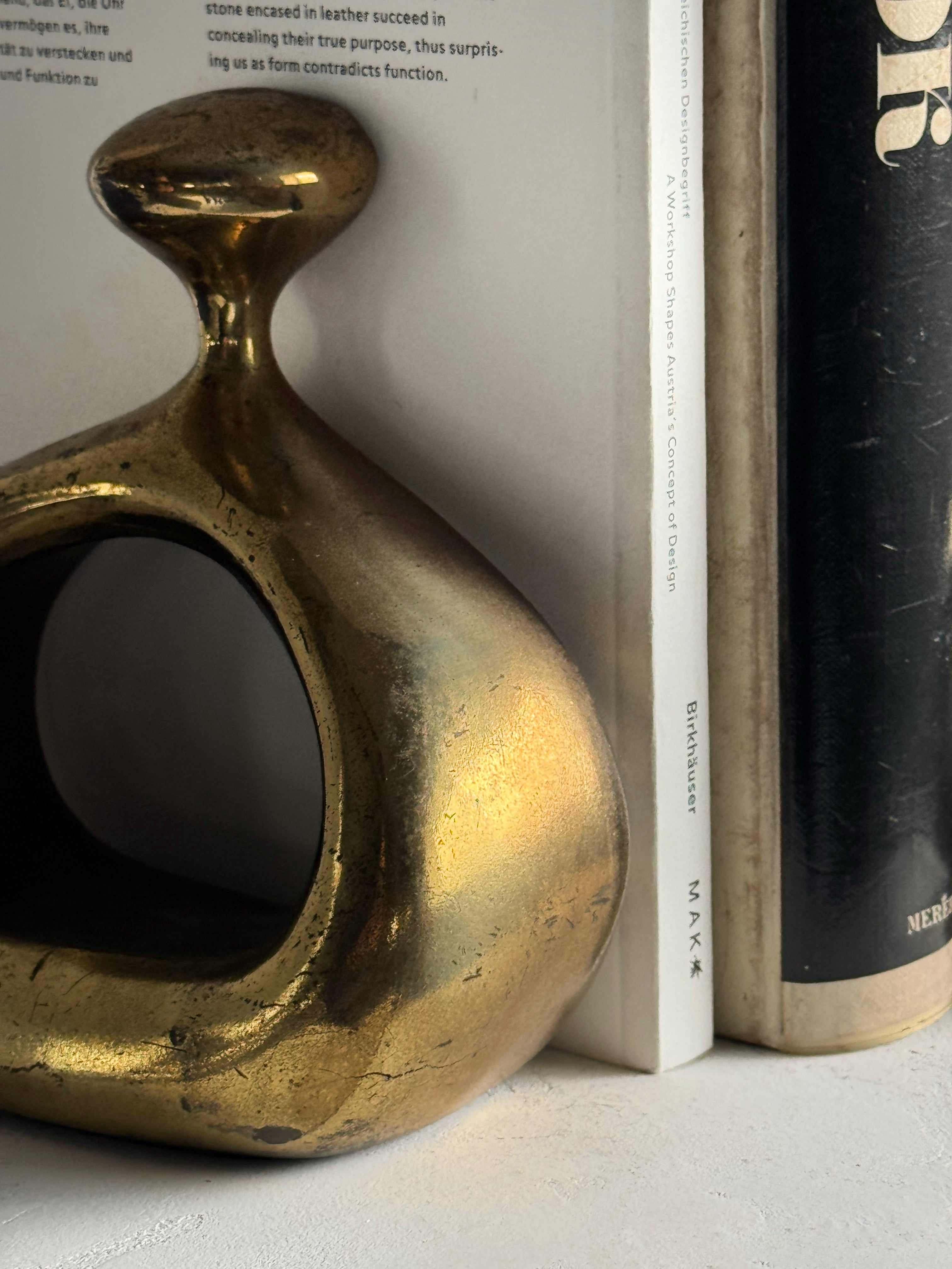 Brass "Stirrup" Bookends Designed by Ben Seibel, Set of 2, Signed 1950s