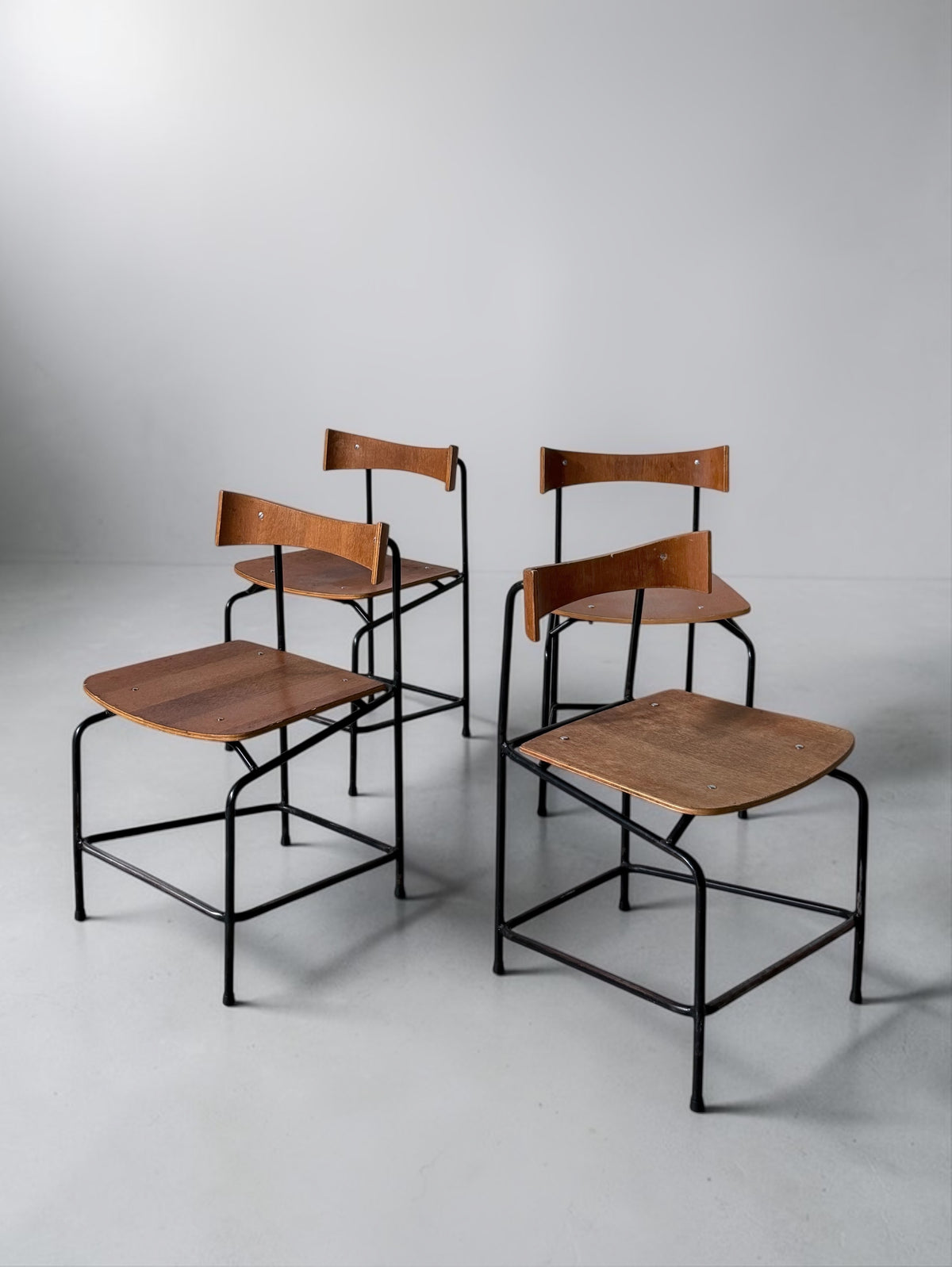 Set of Dining Chairs by Jacques Seeuws for Swan Deinze, Belgium, 1959