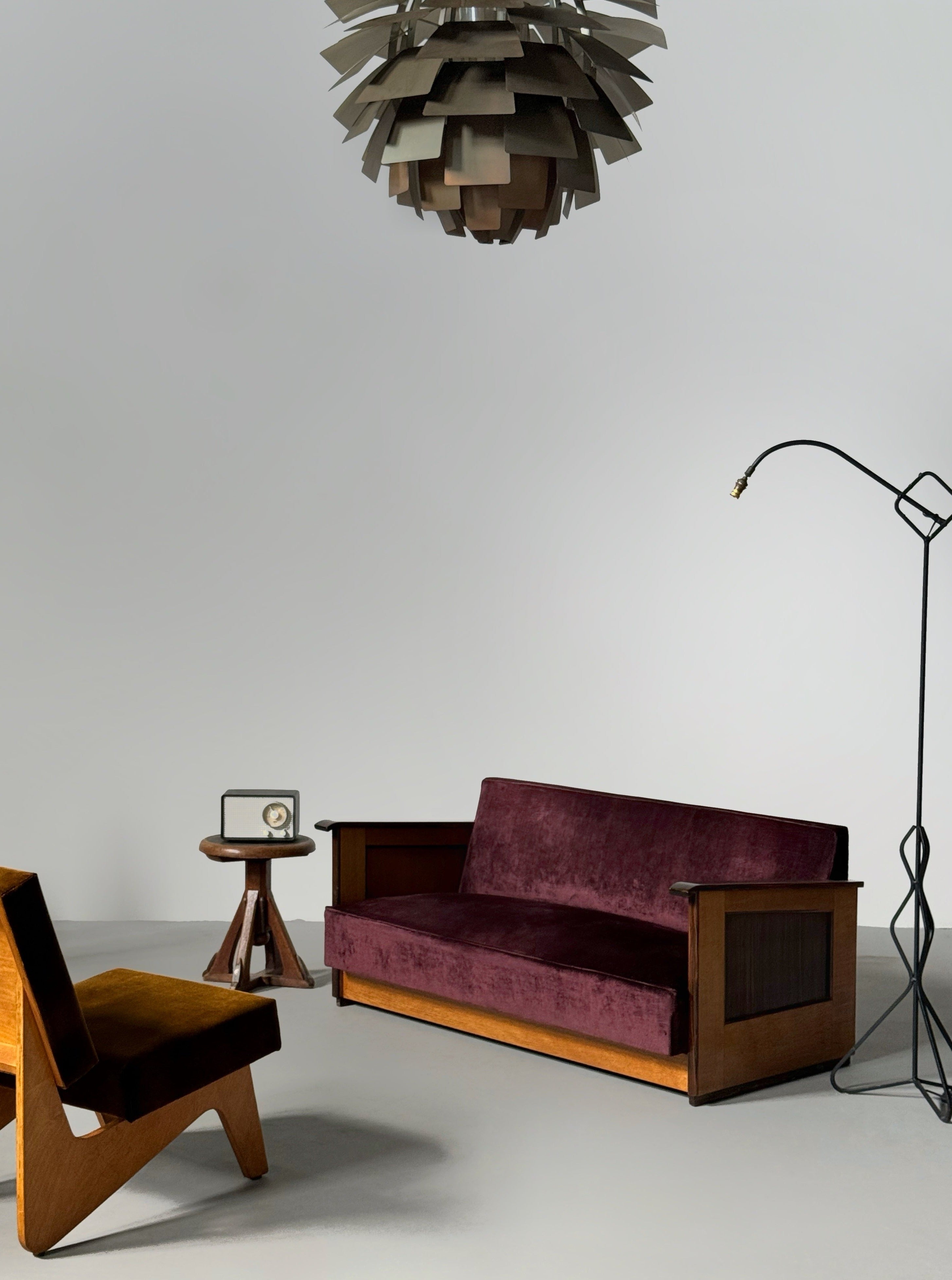 Haagse School sofa produced by H. Pander & Zn