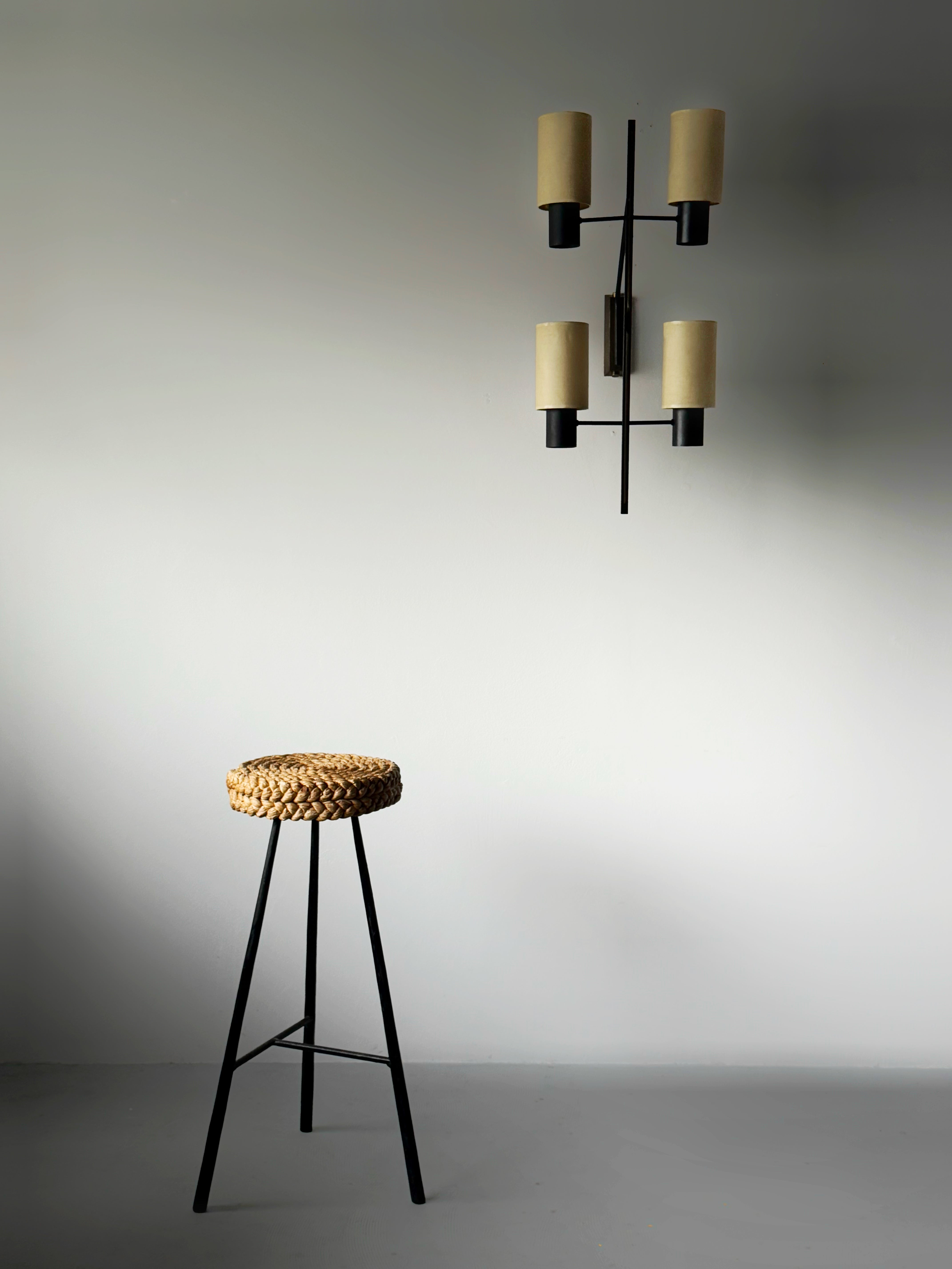 Stool by Adrien Audoux & Frida Minet, France 1950s