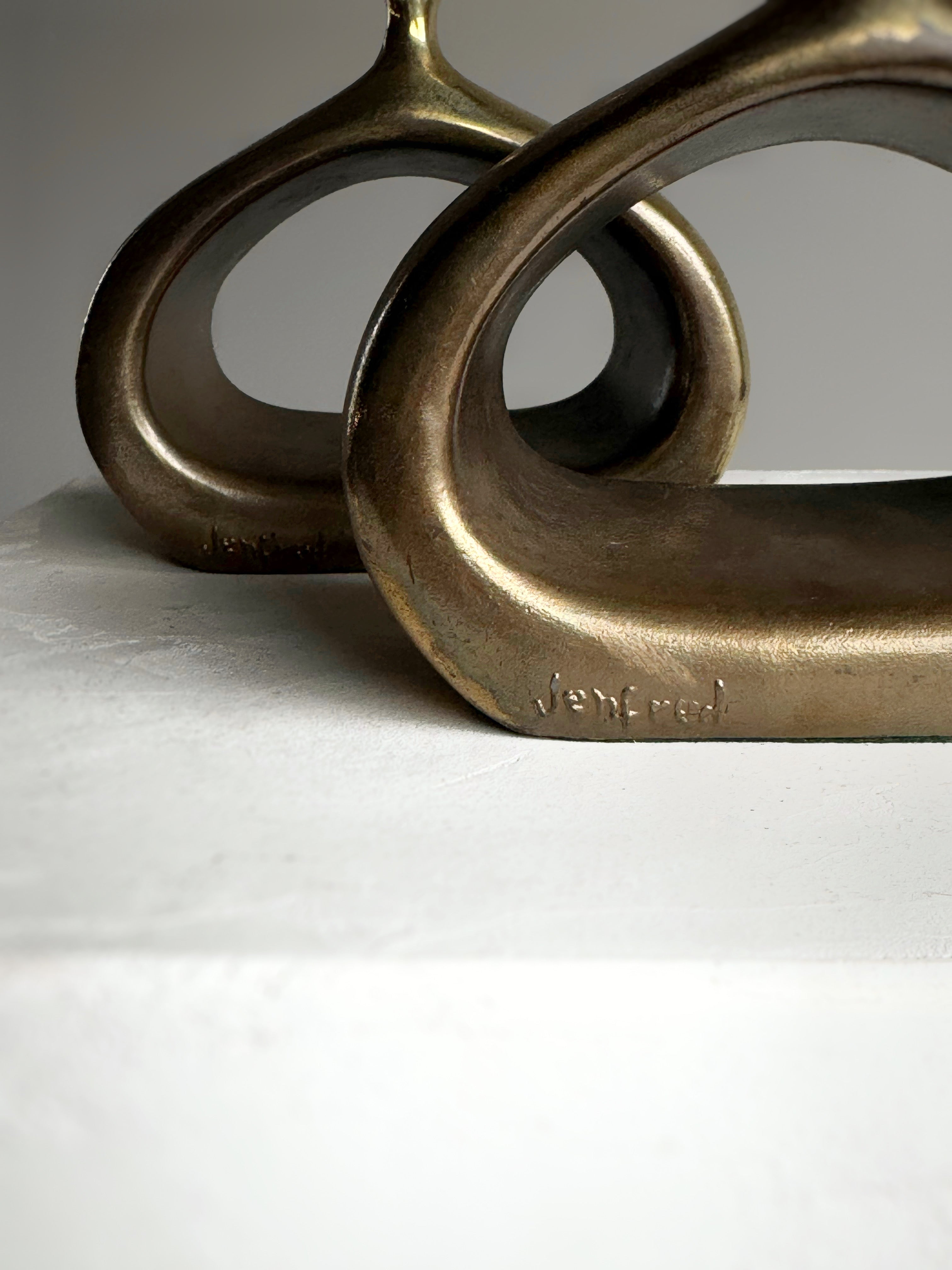 Brass "Stirrup" Bookends Designed by Ben Seibel, Set of 2, Signed 1950s