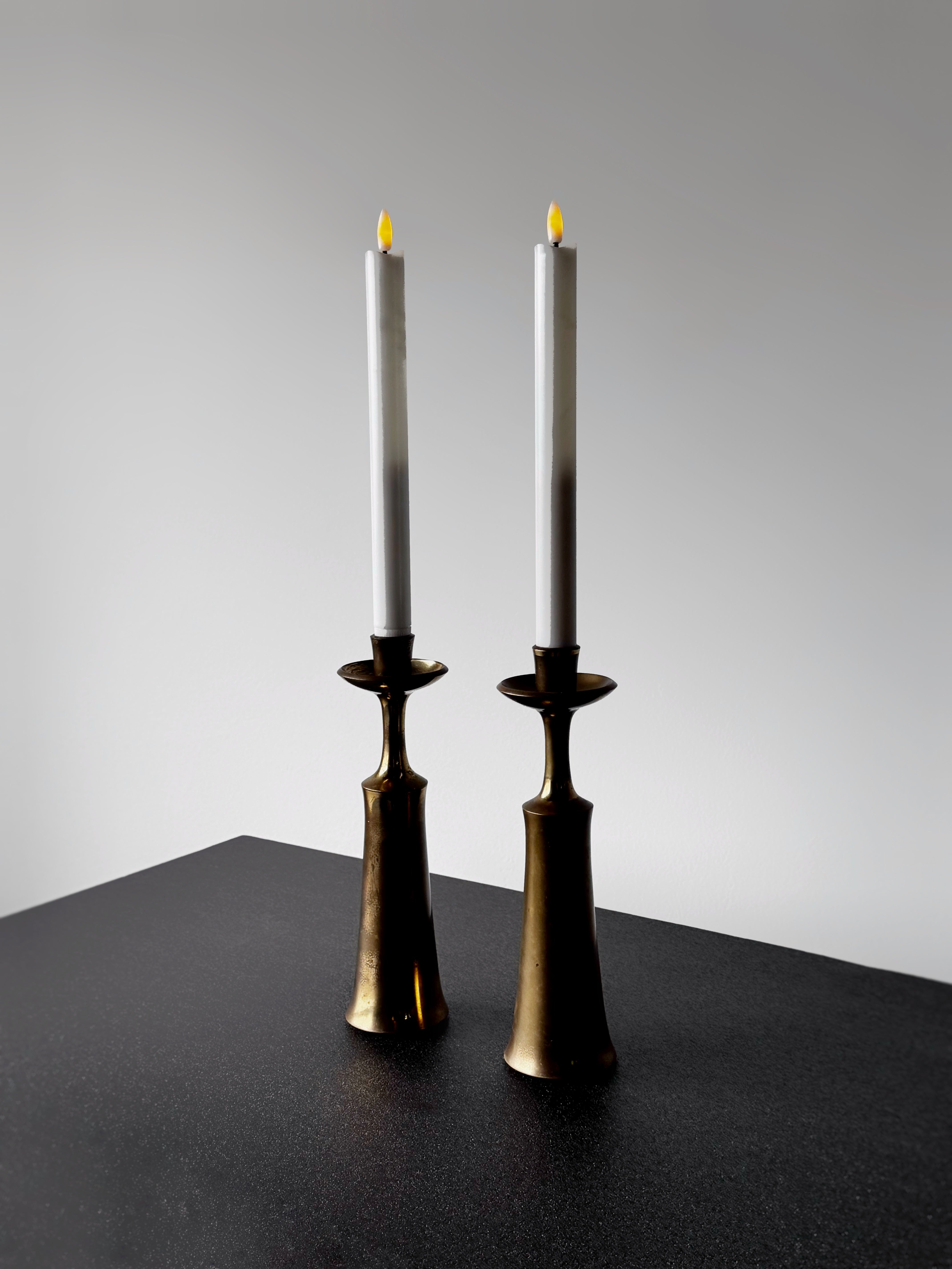 Danish Brass Candlesticks by Jens Harald Quistgaard for IHQ, 1960s, Set of 2