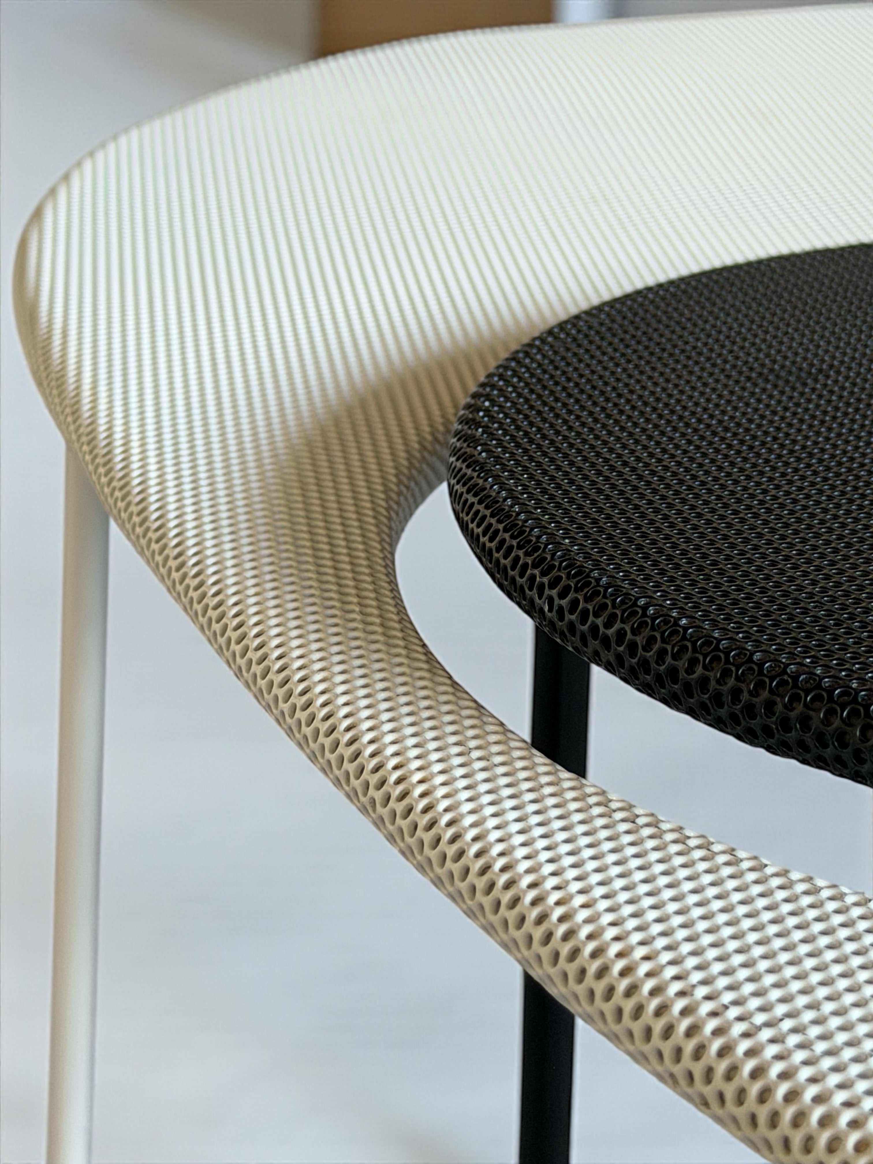 Kangaroo side tables by Mathieu Mategot set of two in black & White for Gubi