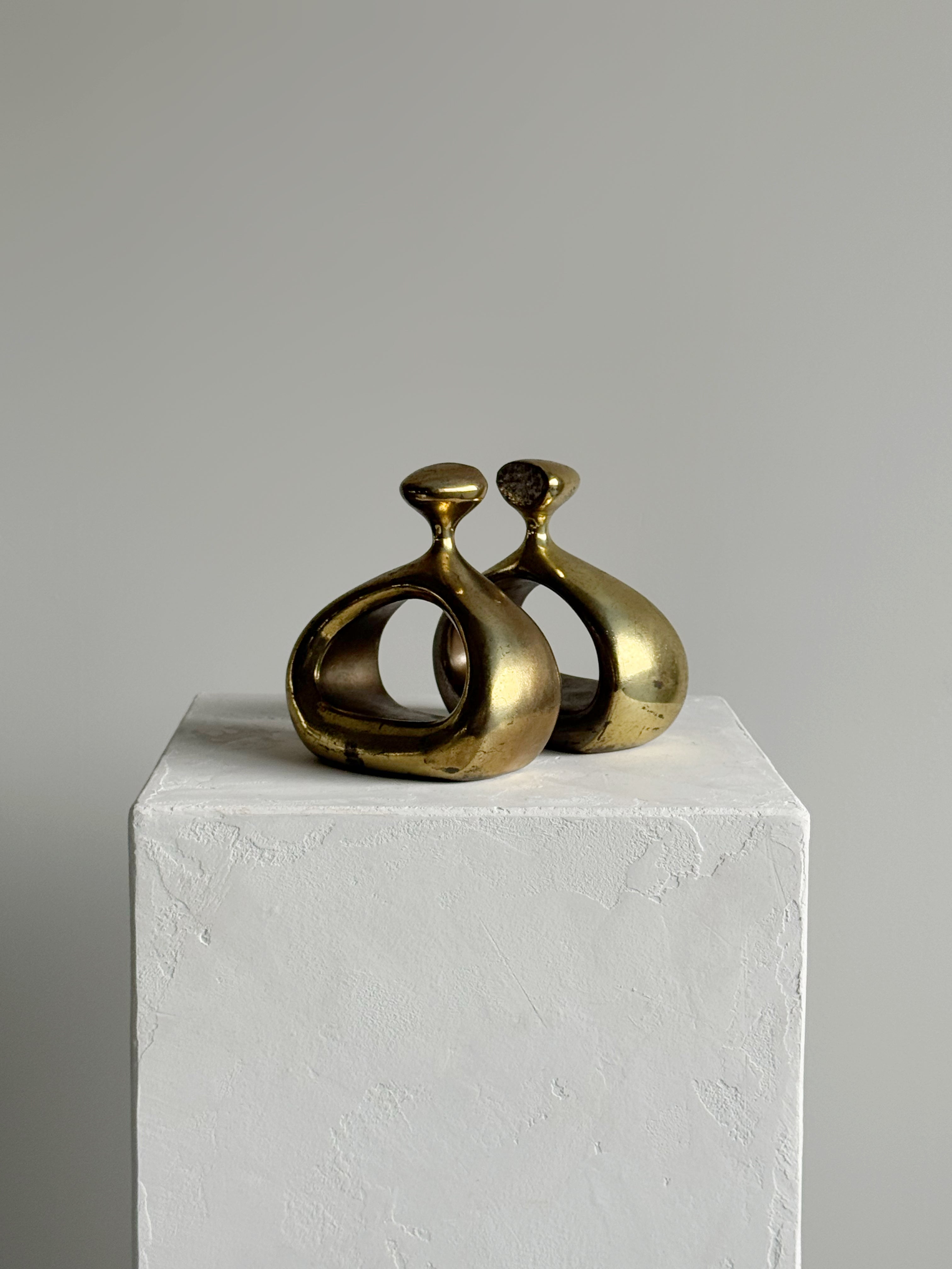 Brass "Stirrup" Bookends Designed by Ben Seibel, Set of 2, Signed 1950s