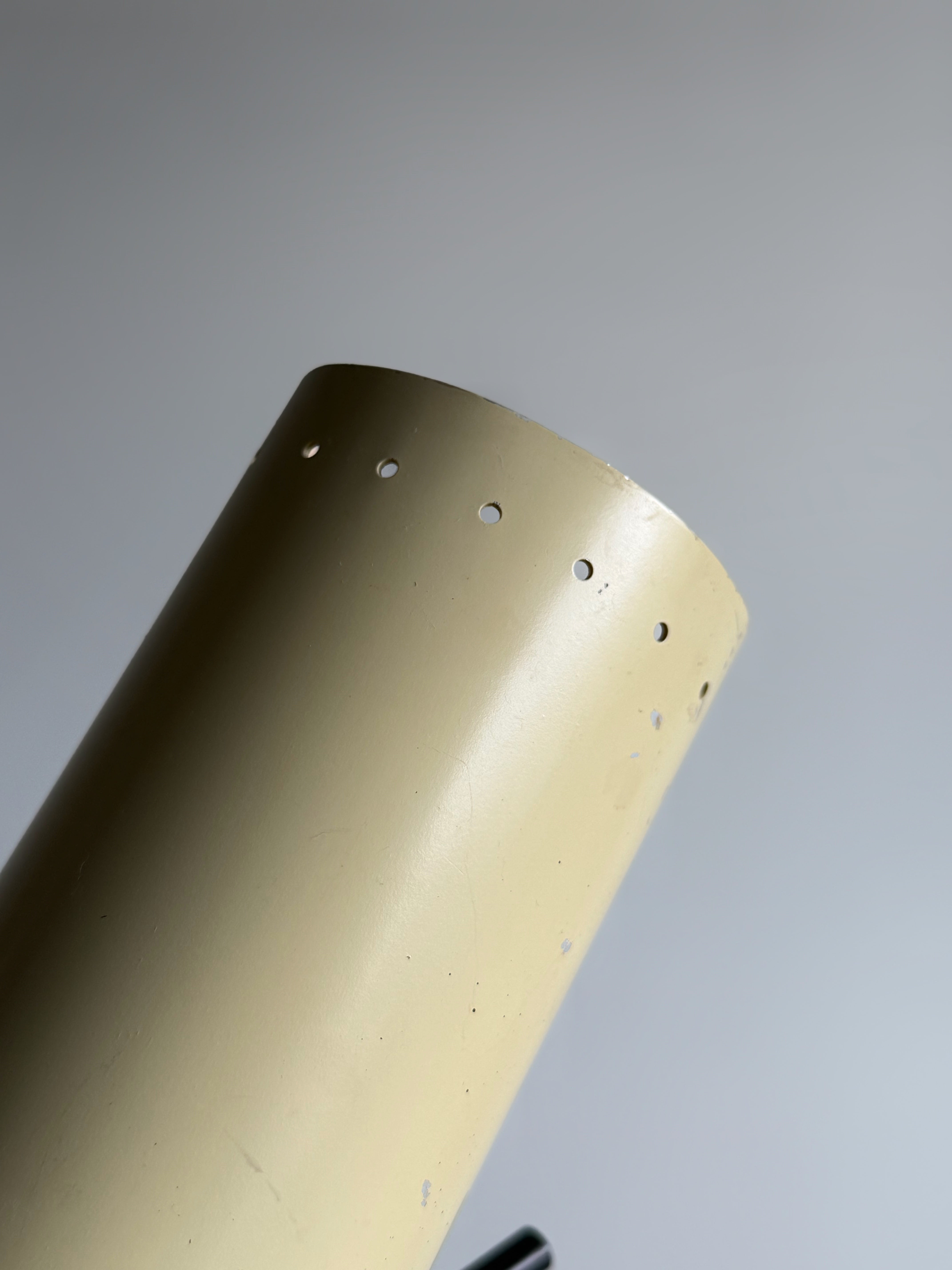 White and Brass Table Lamp 1950s Stilux Italy