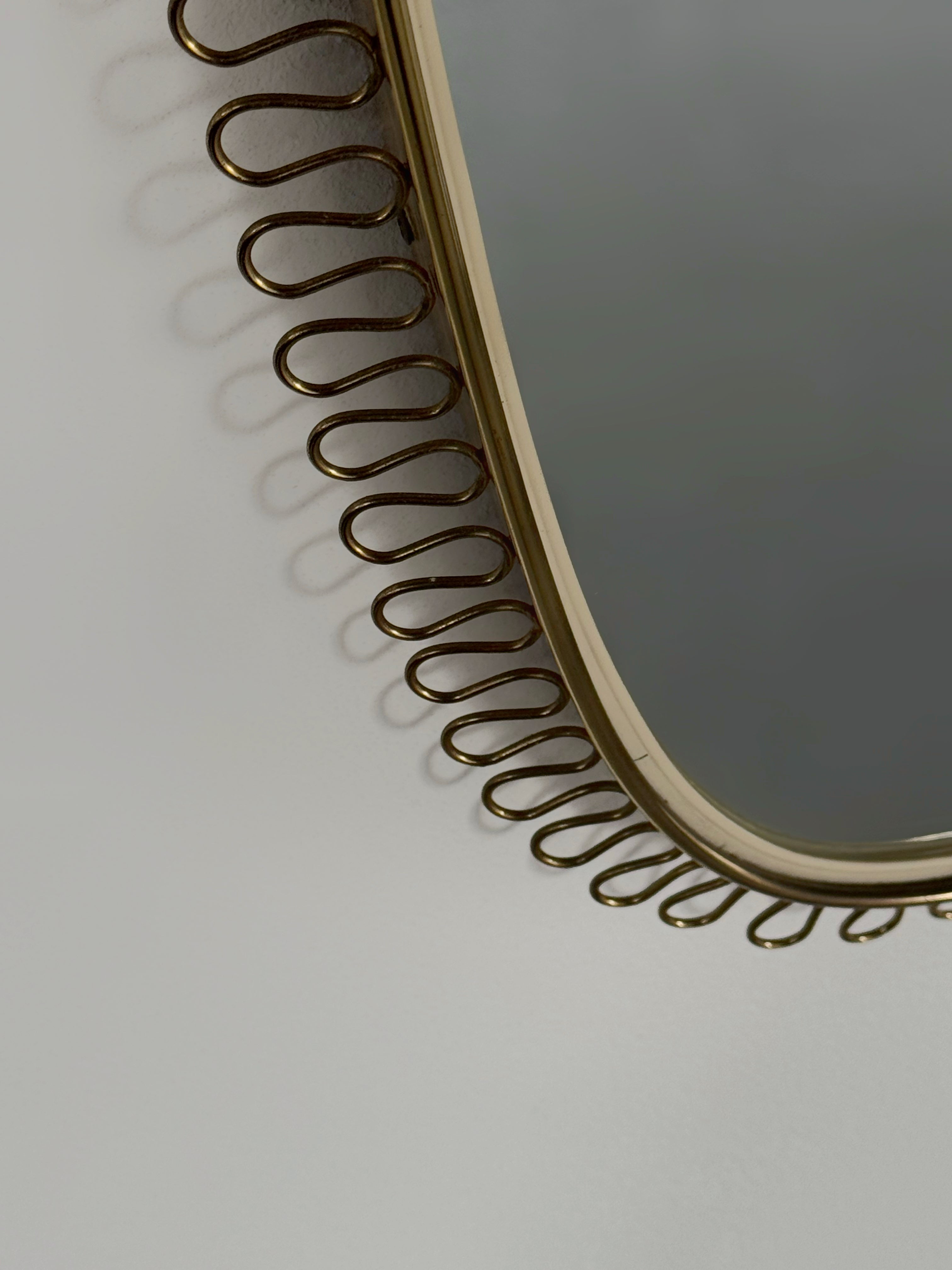 Ovoid Shape Brass Mirror by Josef Frank for Svenskt Tenn, Sweden 1950s