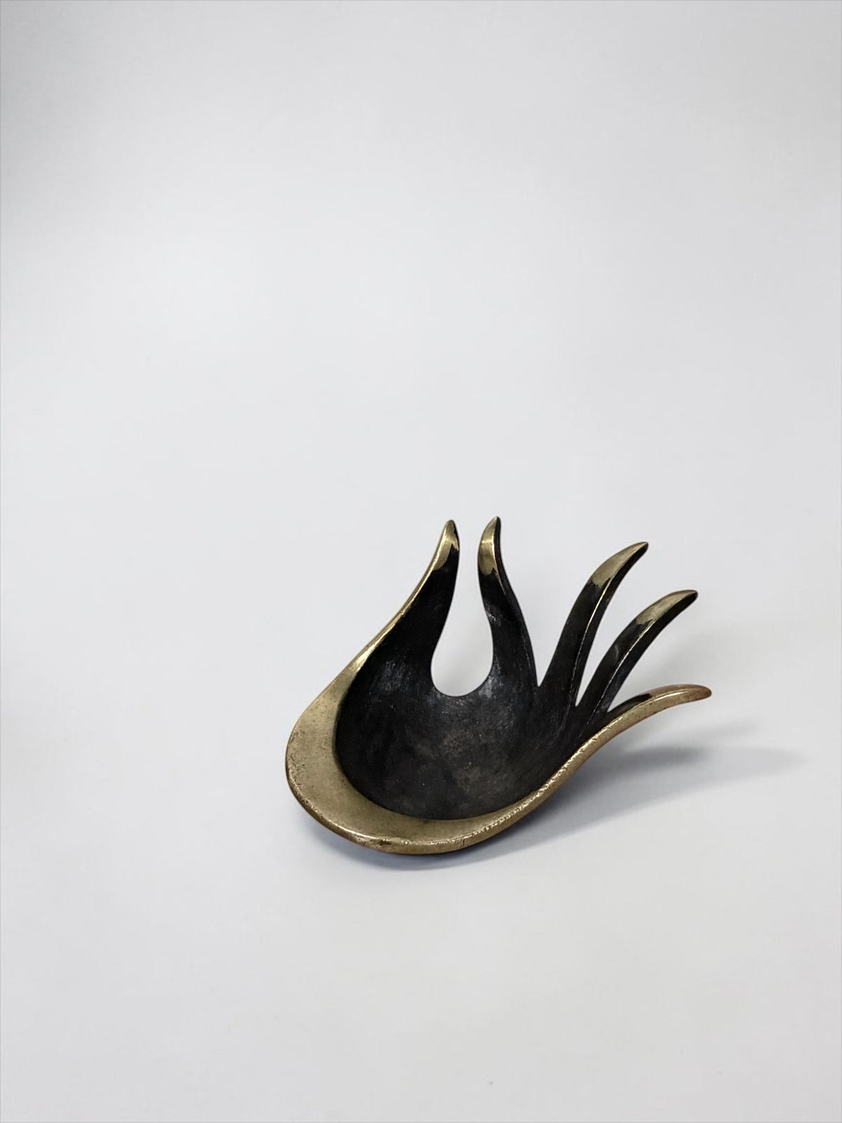 Sculptural Brass Hand Bowl by Walter Bosse for Herta Baller, Austria, 1950s