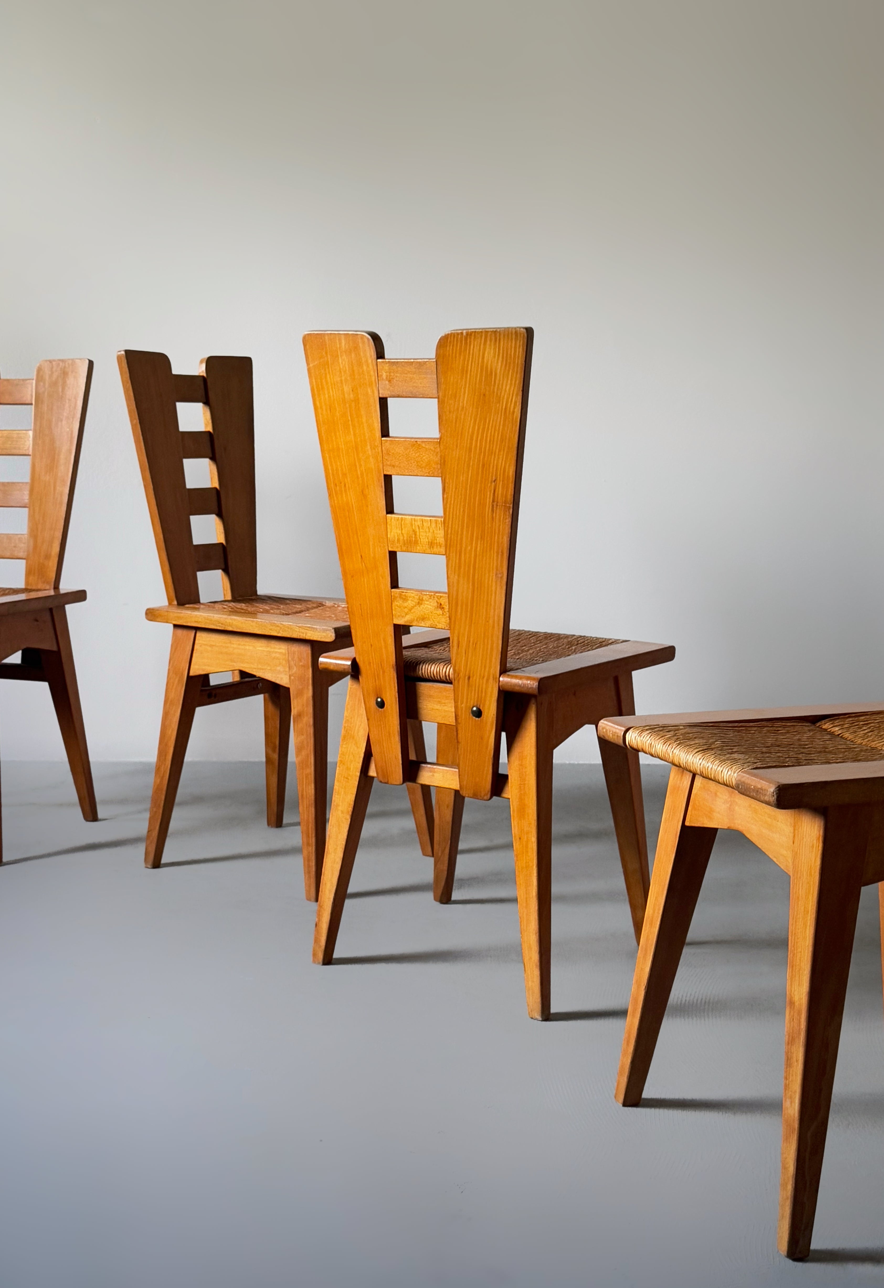 Set of 4 Chairs by Henri Jacques Le Meme, France 1938