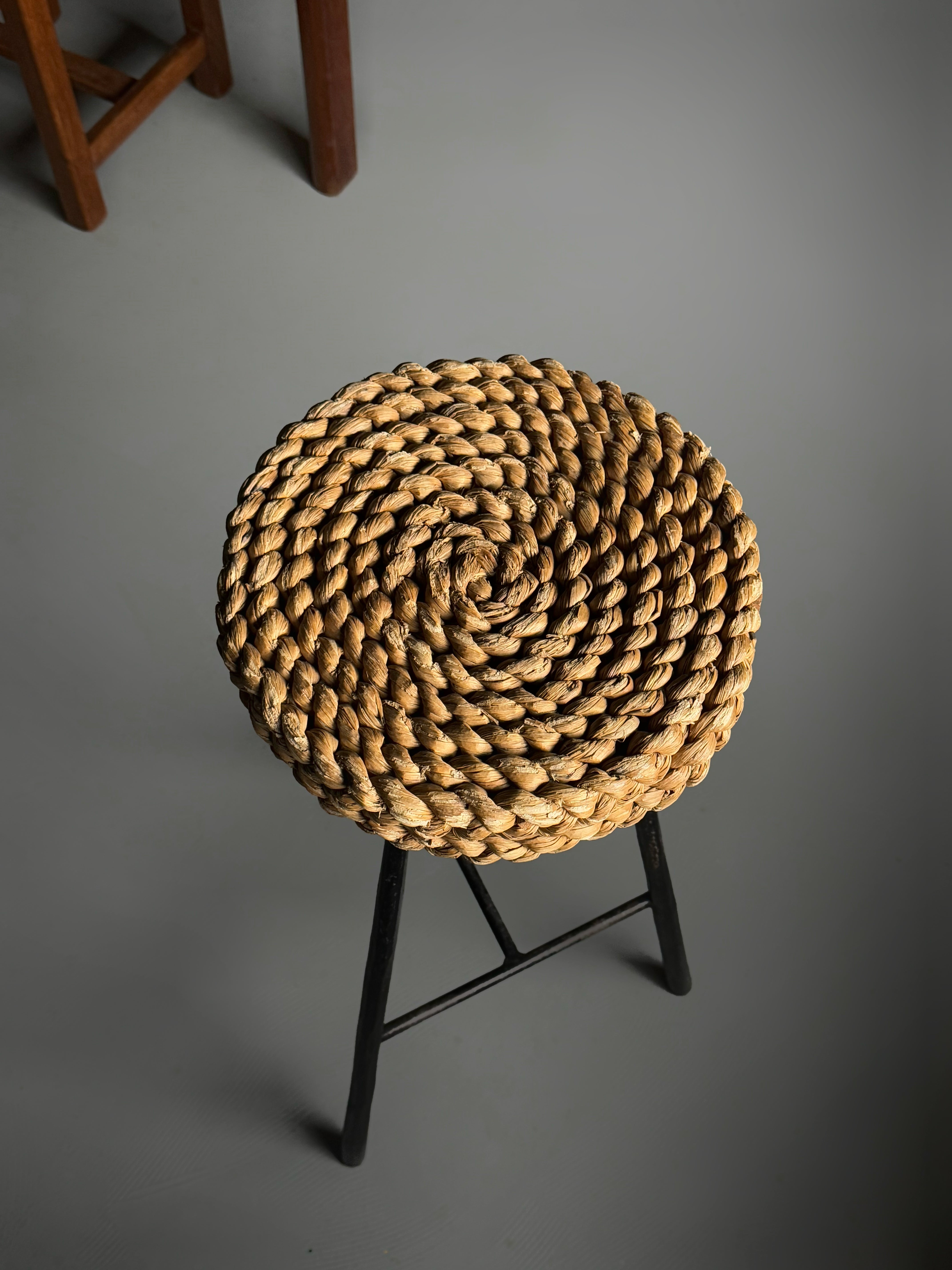 Stool by Adrien Audoux & Frida Minet, France 1950s