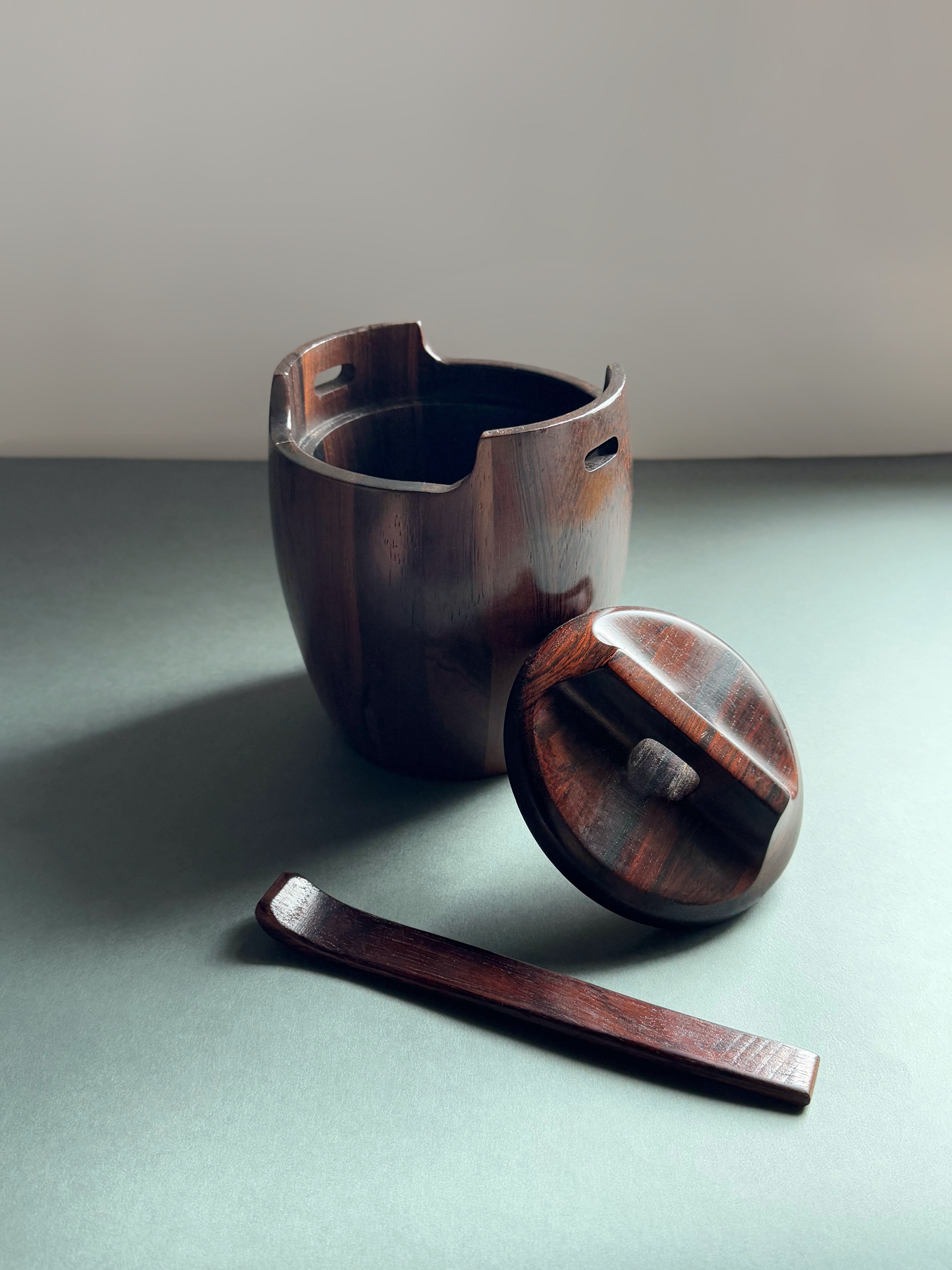 Tobacco Jar in Brazilian Rosewood by Jean Gillon for Wood Art
