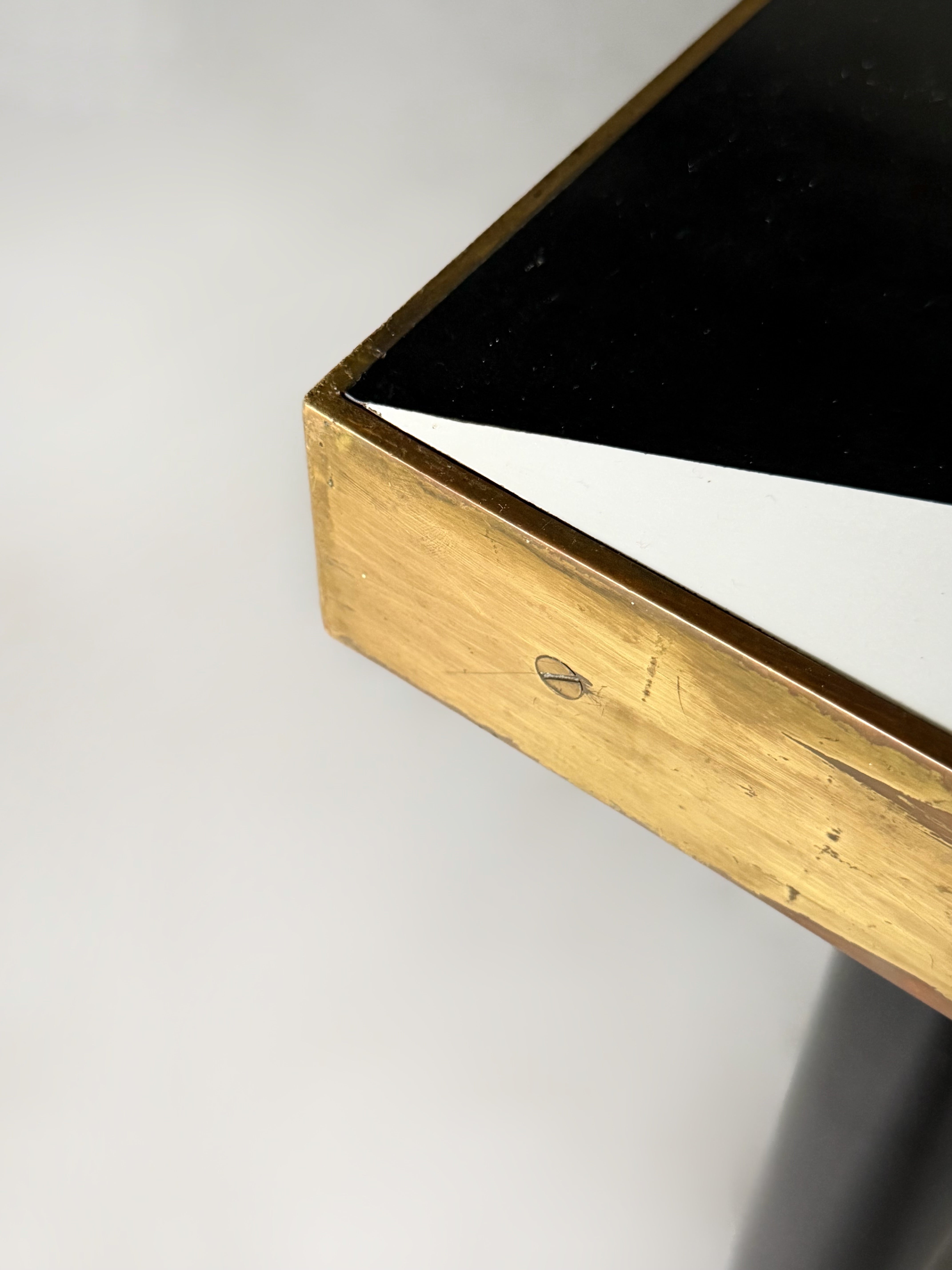 Vintage Table with Brass-Bound Edges