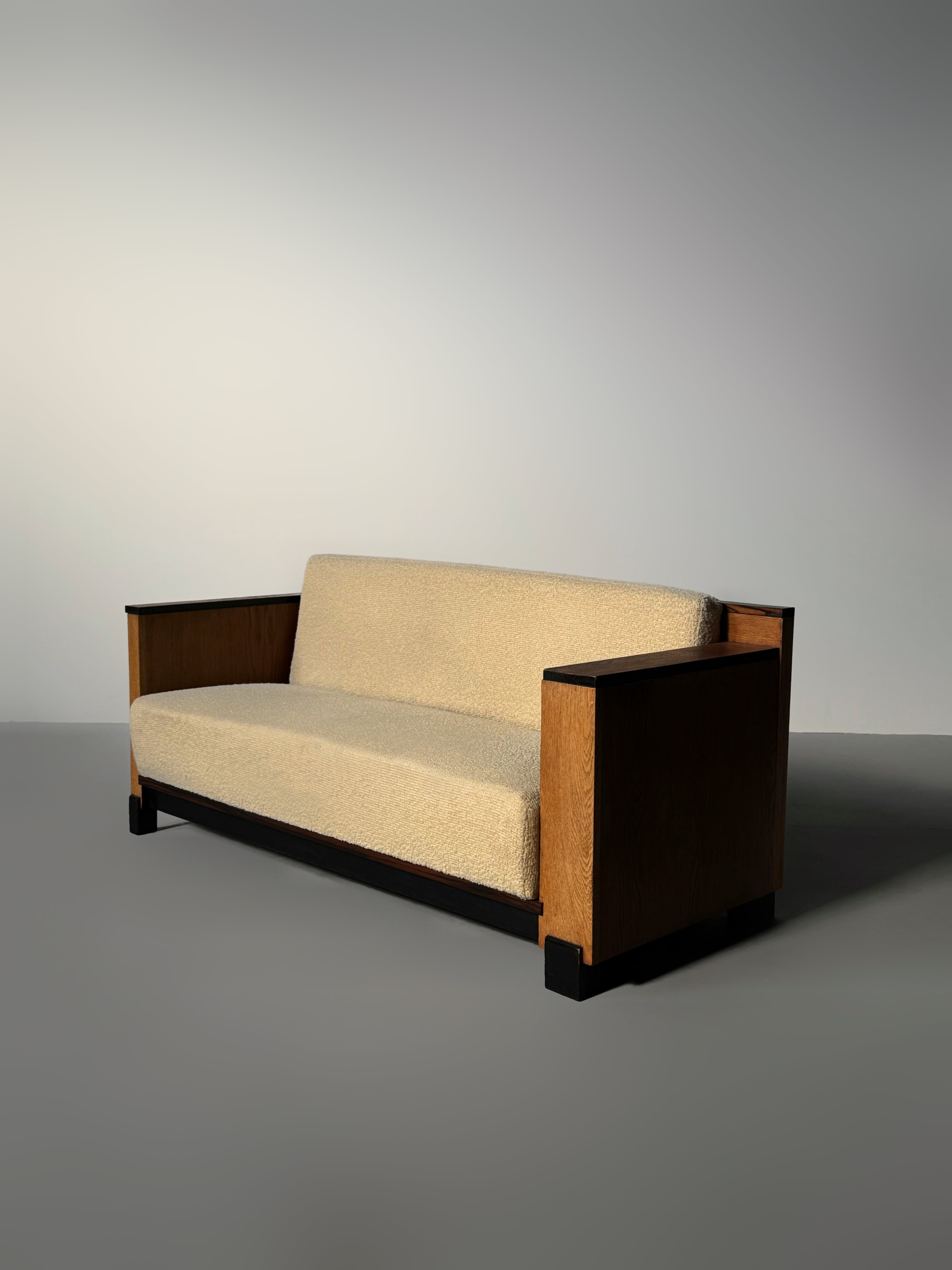 Oak Art Deco Modernist Sofa, 1920s