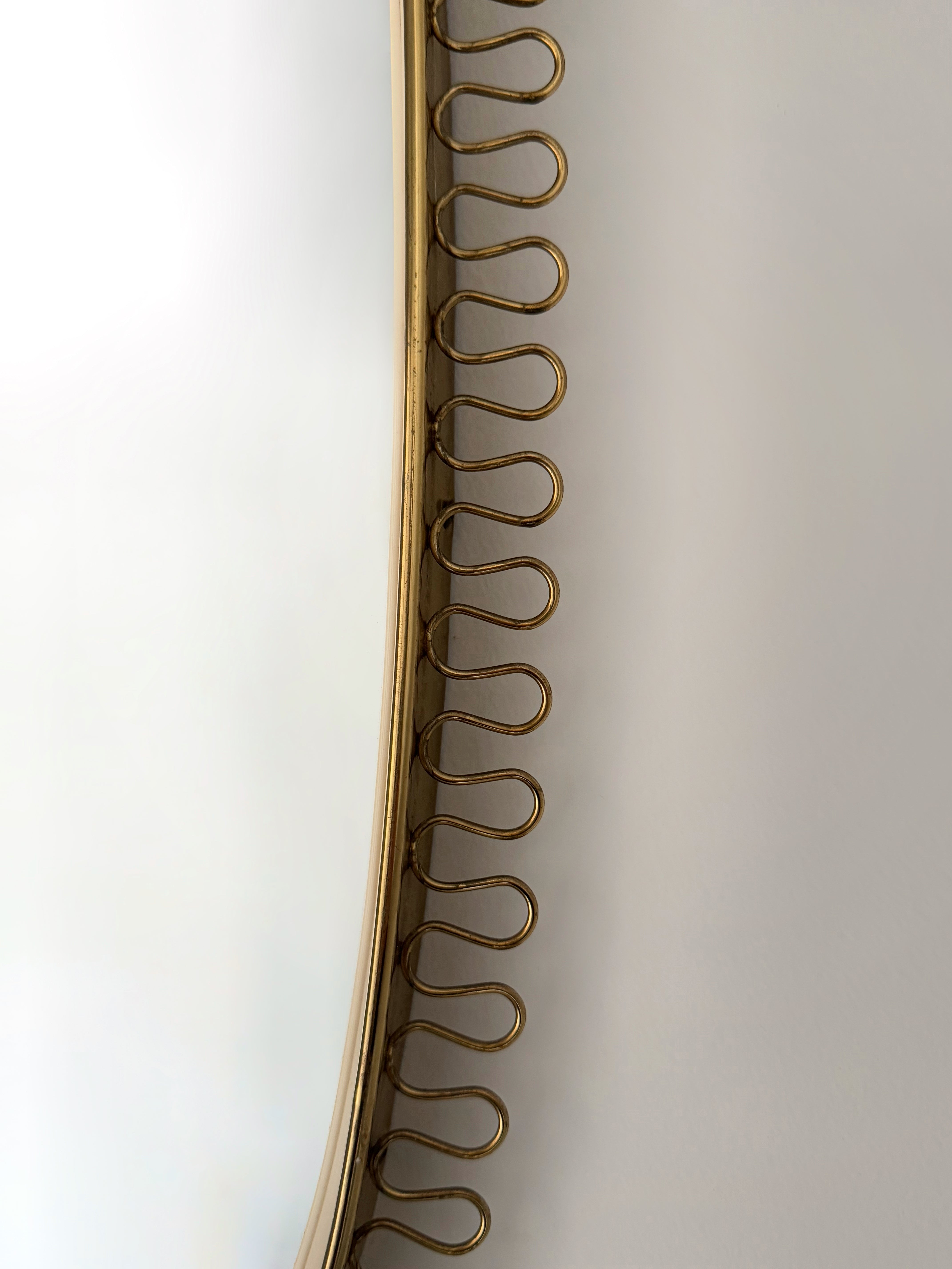 Ovoid Shape Brass Mirror by Josef Frank for Svenskt Tenn, Sweden 1950s