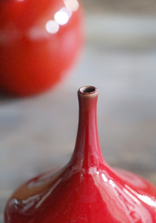 Red-Glazed Tapered Vase by Roger Vandeweghe for Amphora, Belgium 1960s