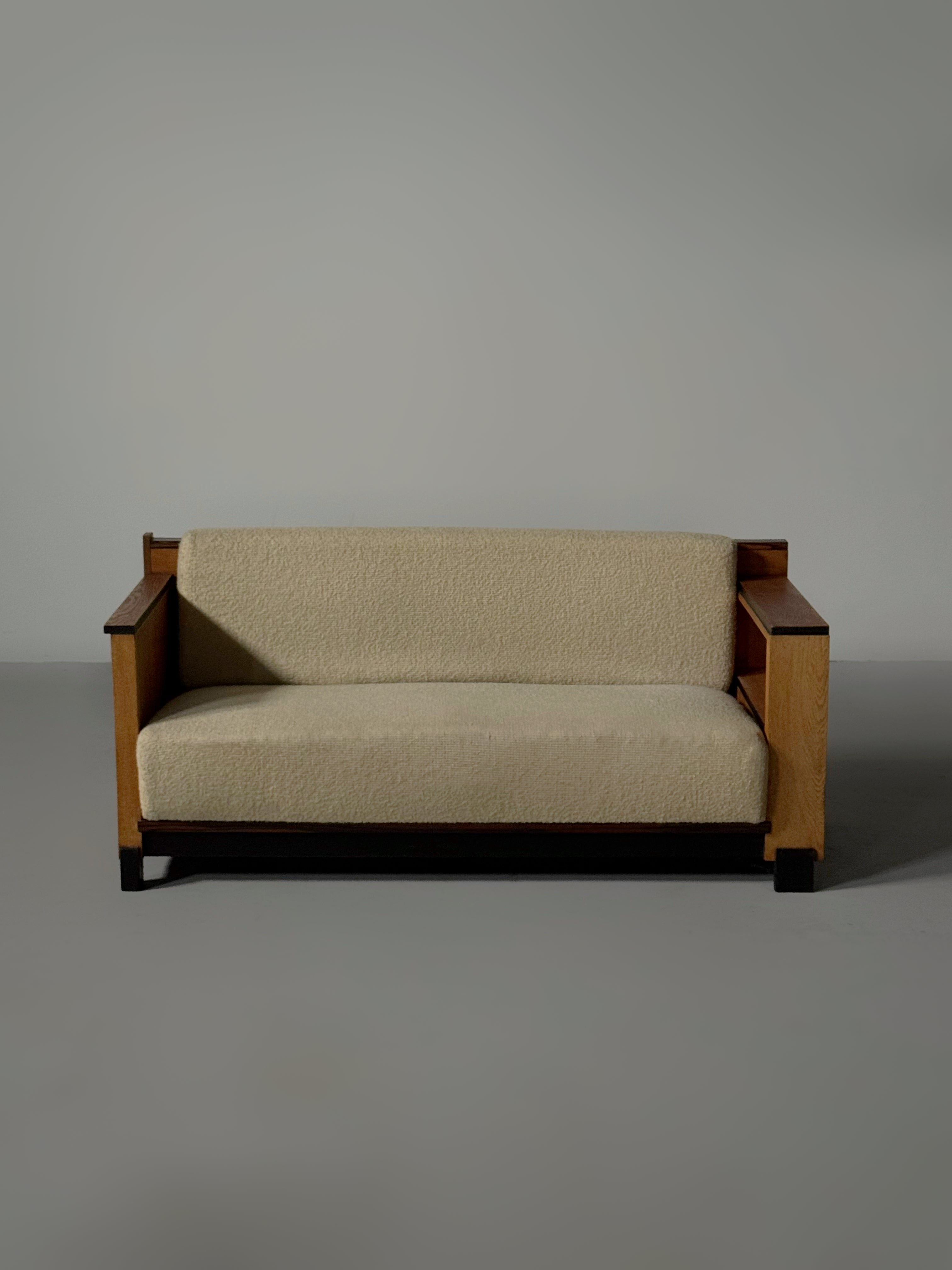 Oak Art Deco Modernist Sofa, 1920s