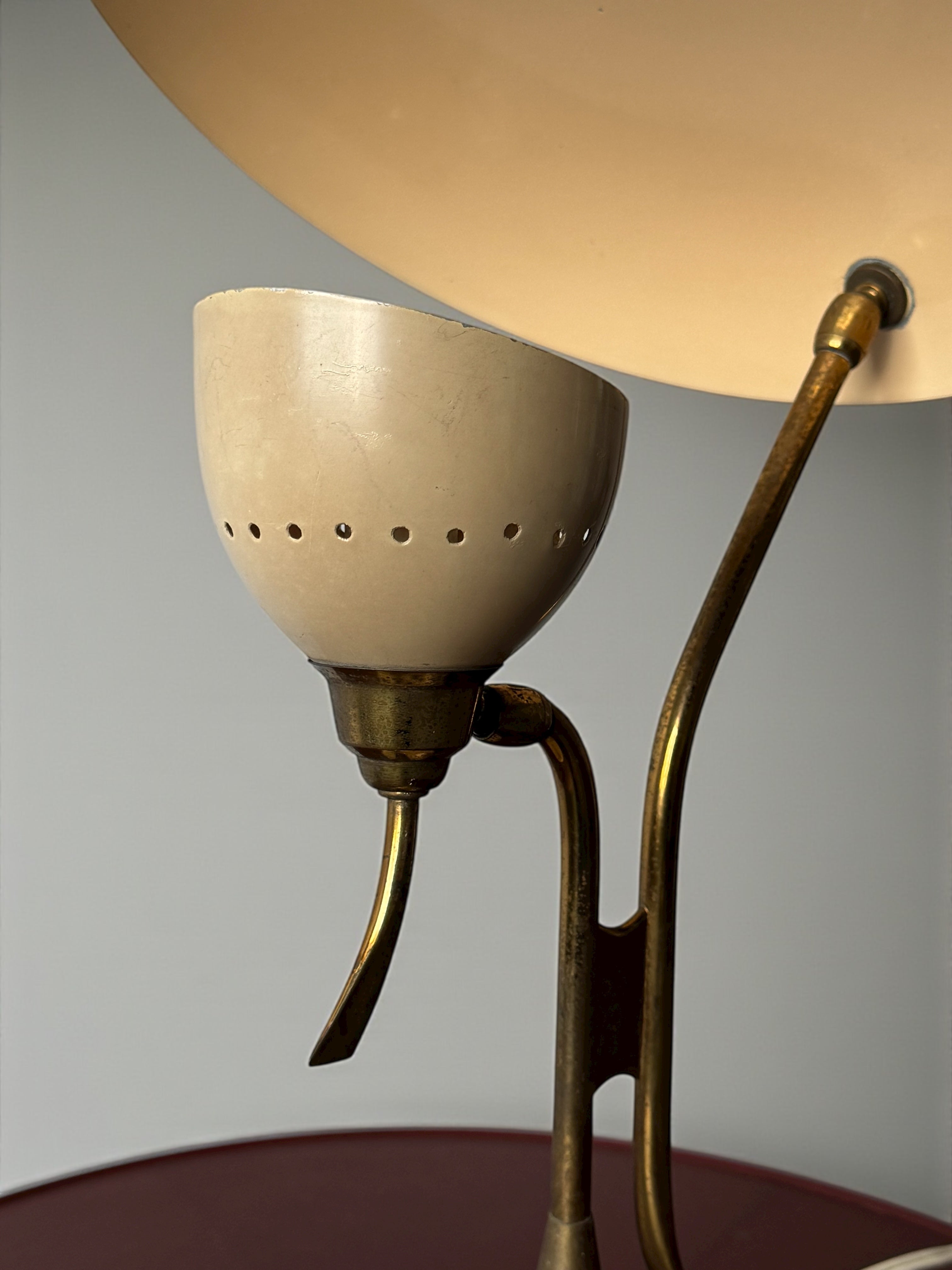 Italian Desk Lamp in Brass by Lumen Milano, 1950s