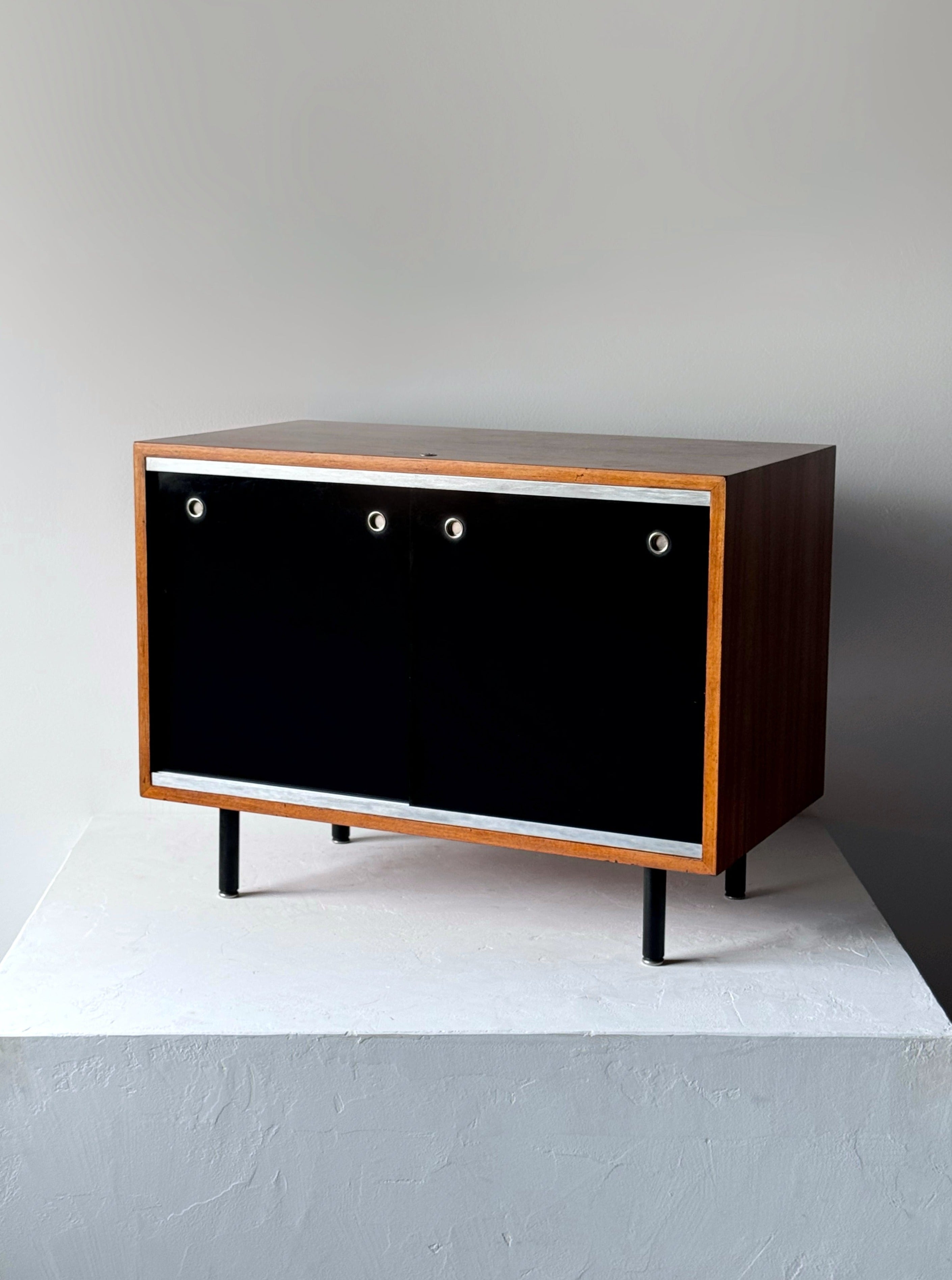 Small sideboard in chrome metal legs by George Nelson for Herman Miller, 1970