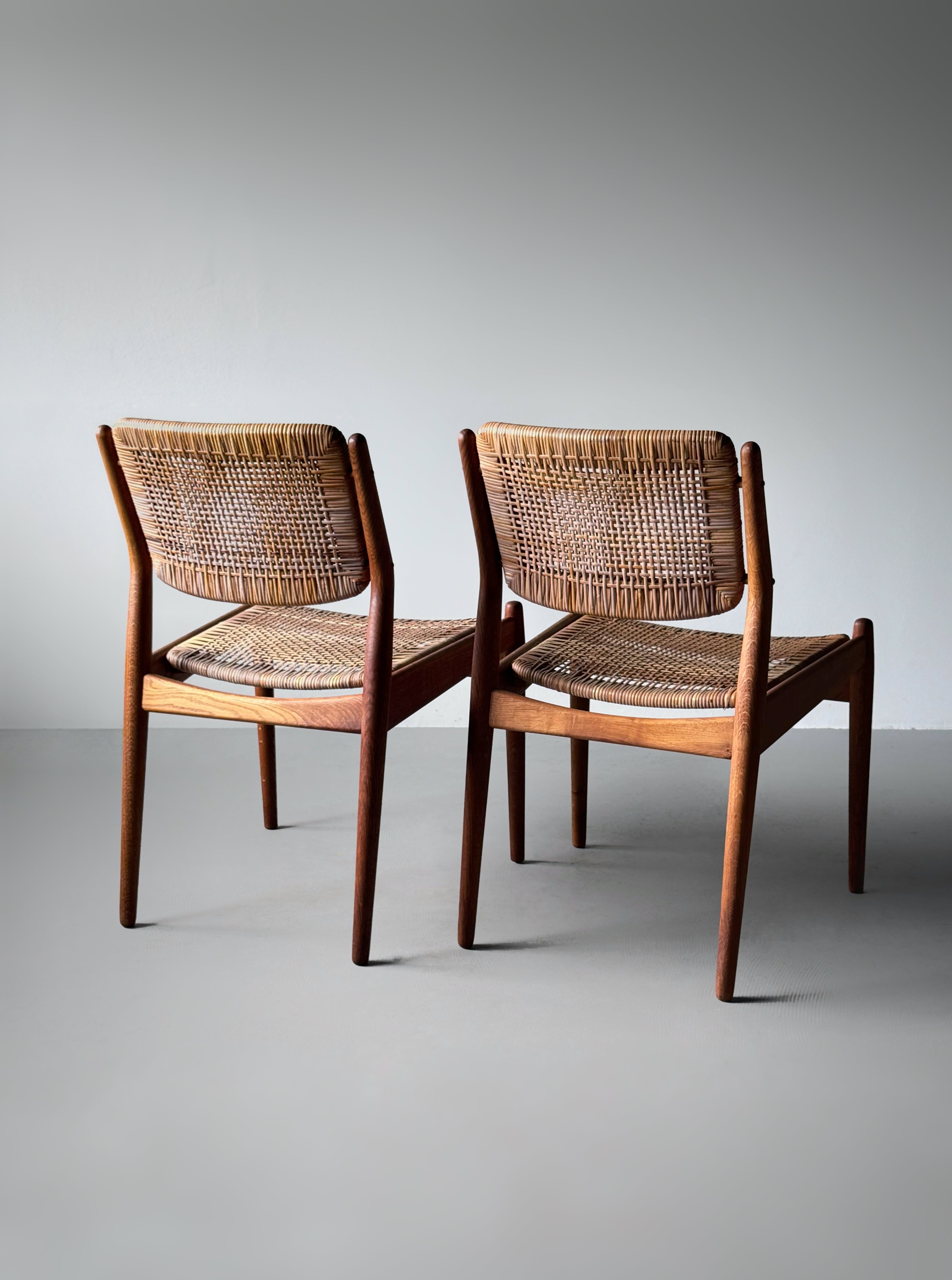 Model 51 chair oak & cane by Arne Vodder for Sibast Møbelfabrik