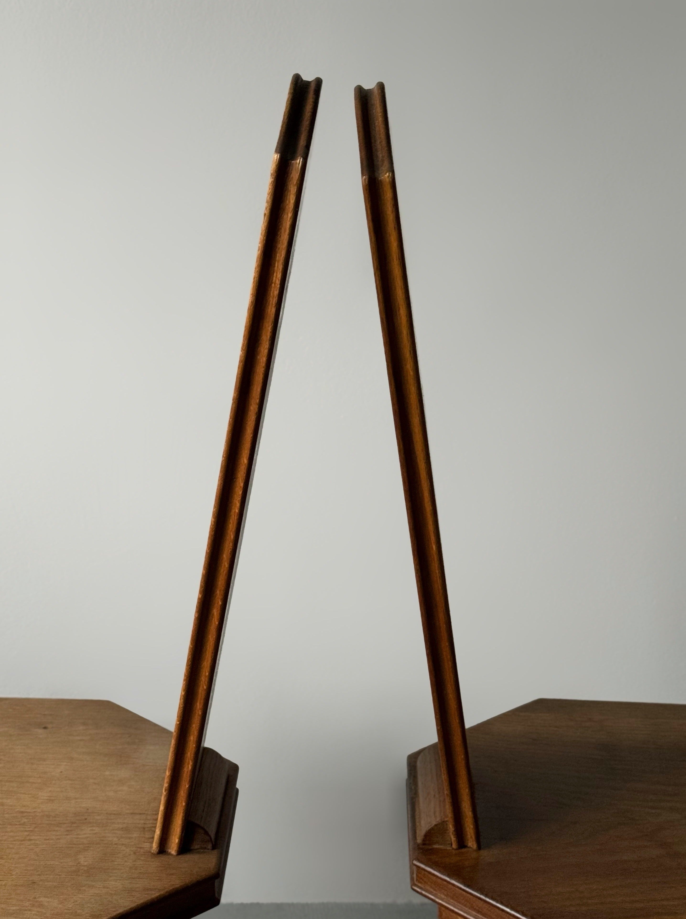 Sculptural Patinated Oak Spinning Chairs, Early 20th Century