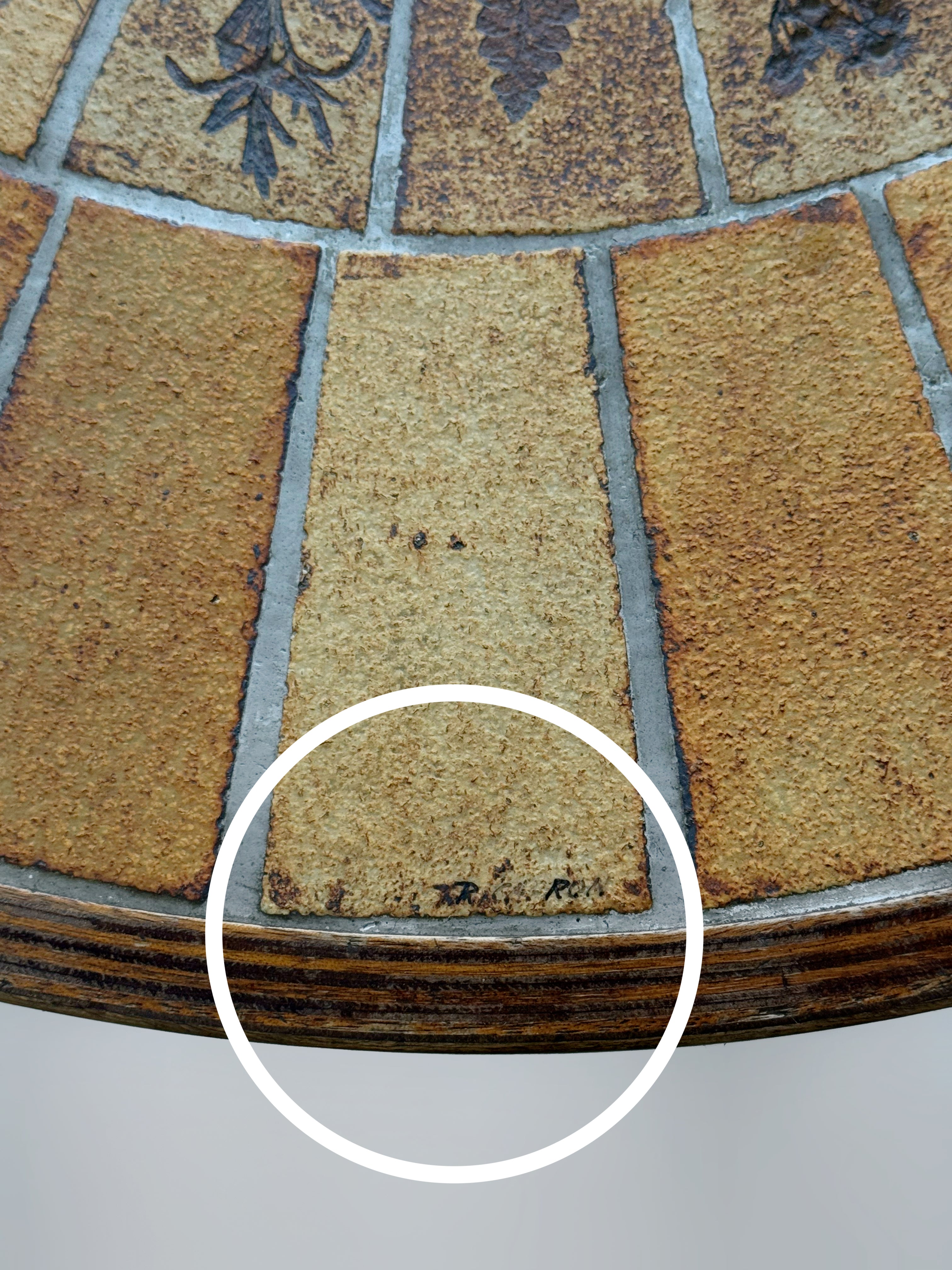 Low round coffee table by Roger Capron