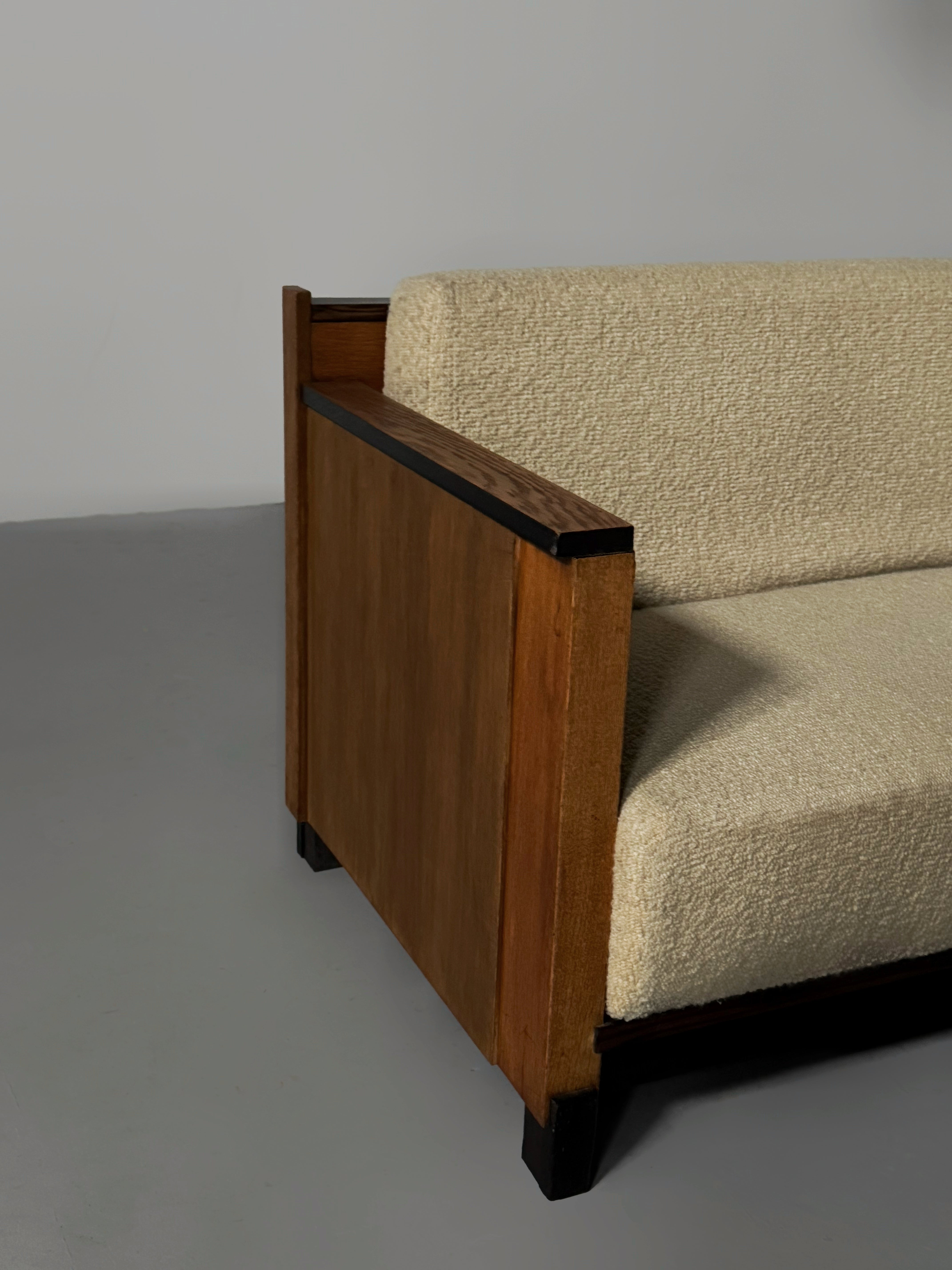 Oak Art Deco Modernist Sofa, 1920s