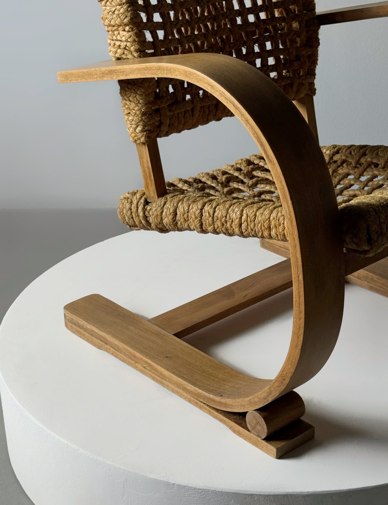 Rope armchairs by Adrien Audoux & Frida Minet for Vibo Vesoul, France 1940s