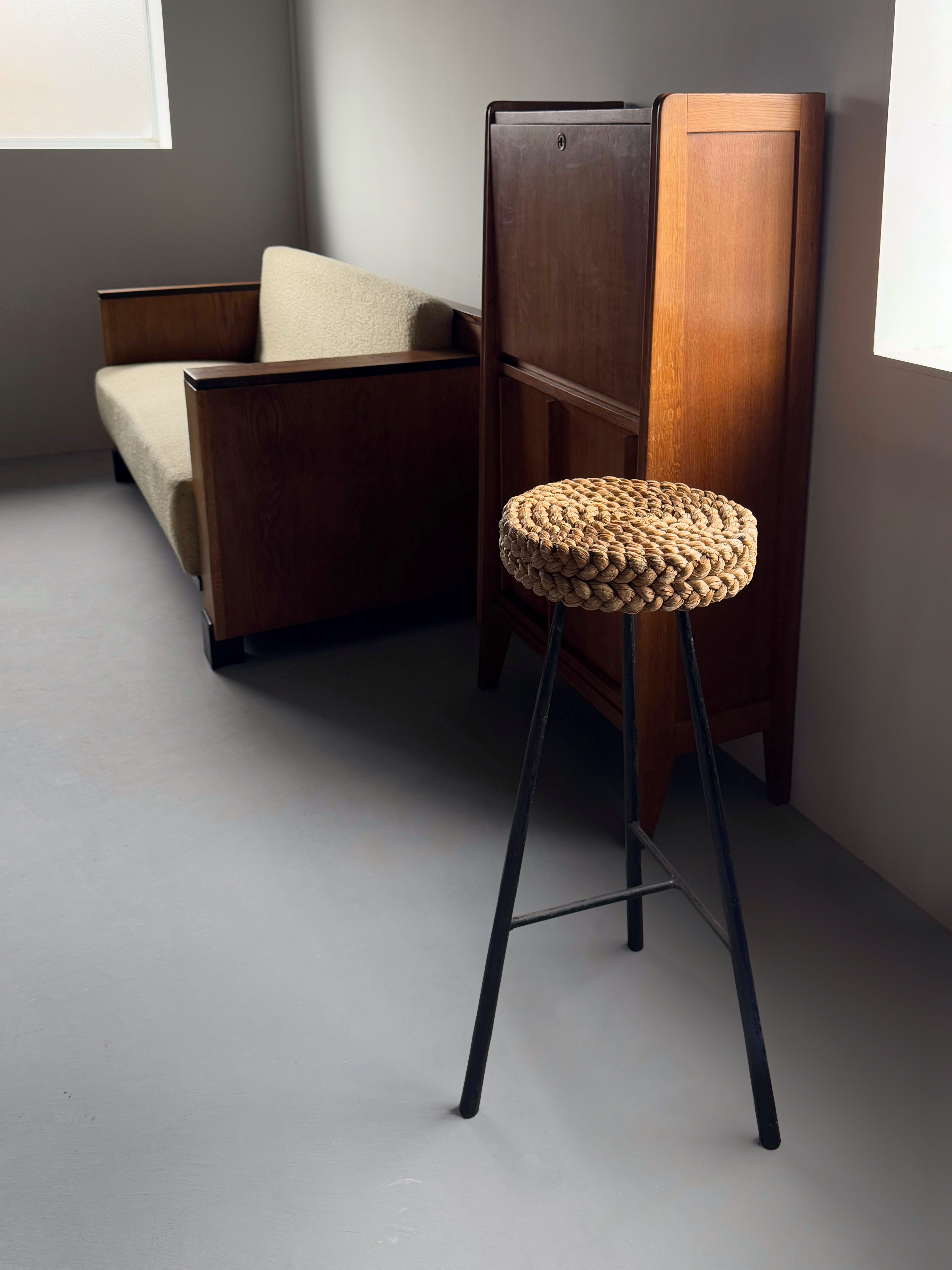 Stool by Adrien Audoux & Frida Minet, France 1950s