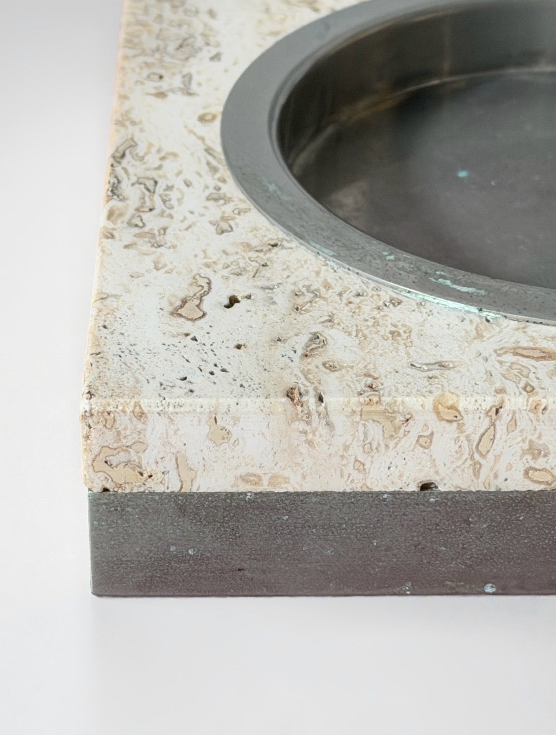 Midcentury Travertine Ashtray or Vide-Poche by Fratelli Mannelli, Italy 1970s