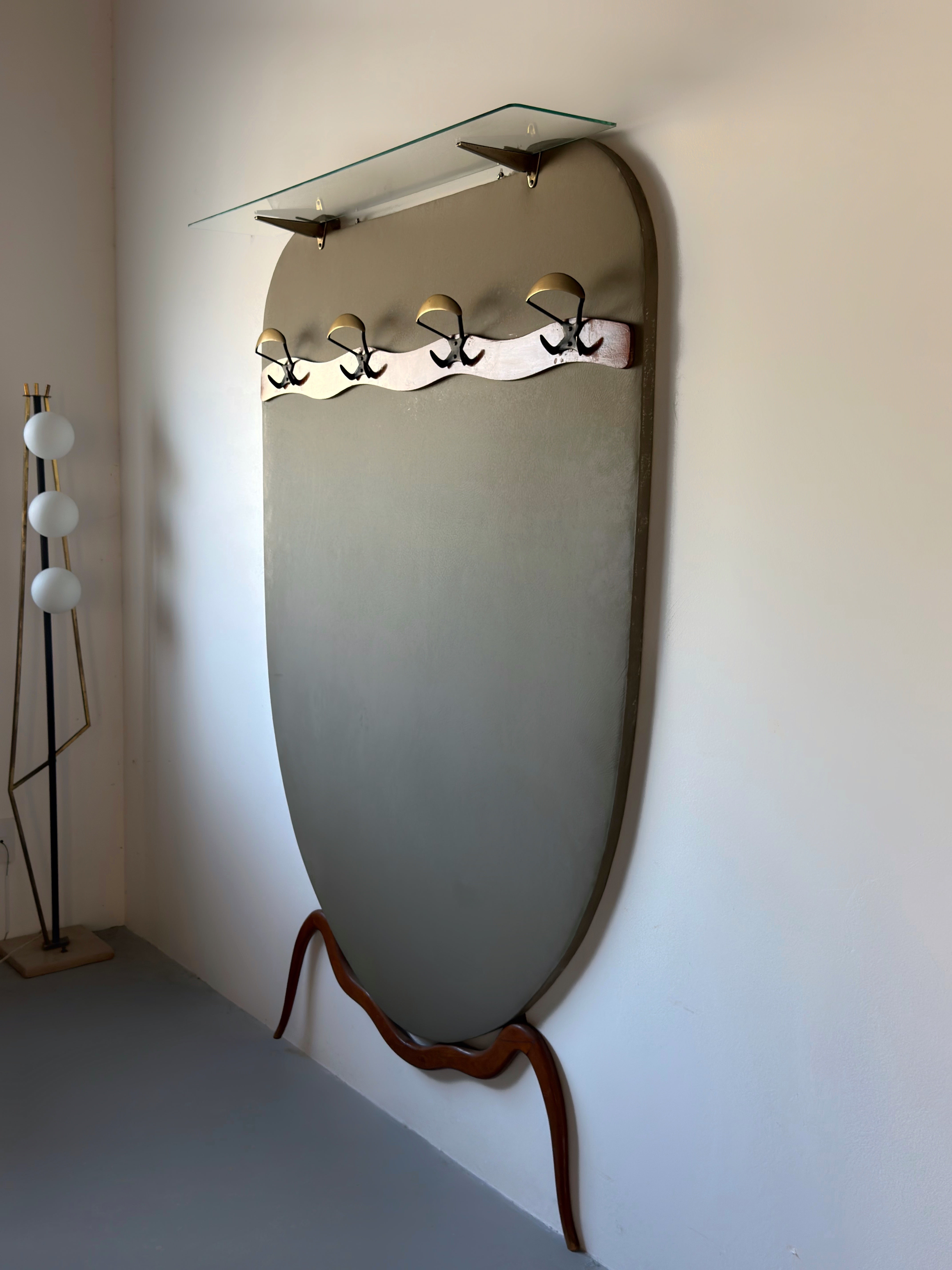 Italian Wall Coat Rack, 1950s