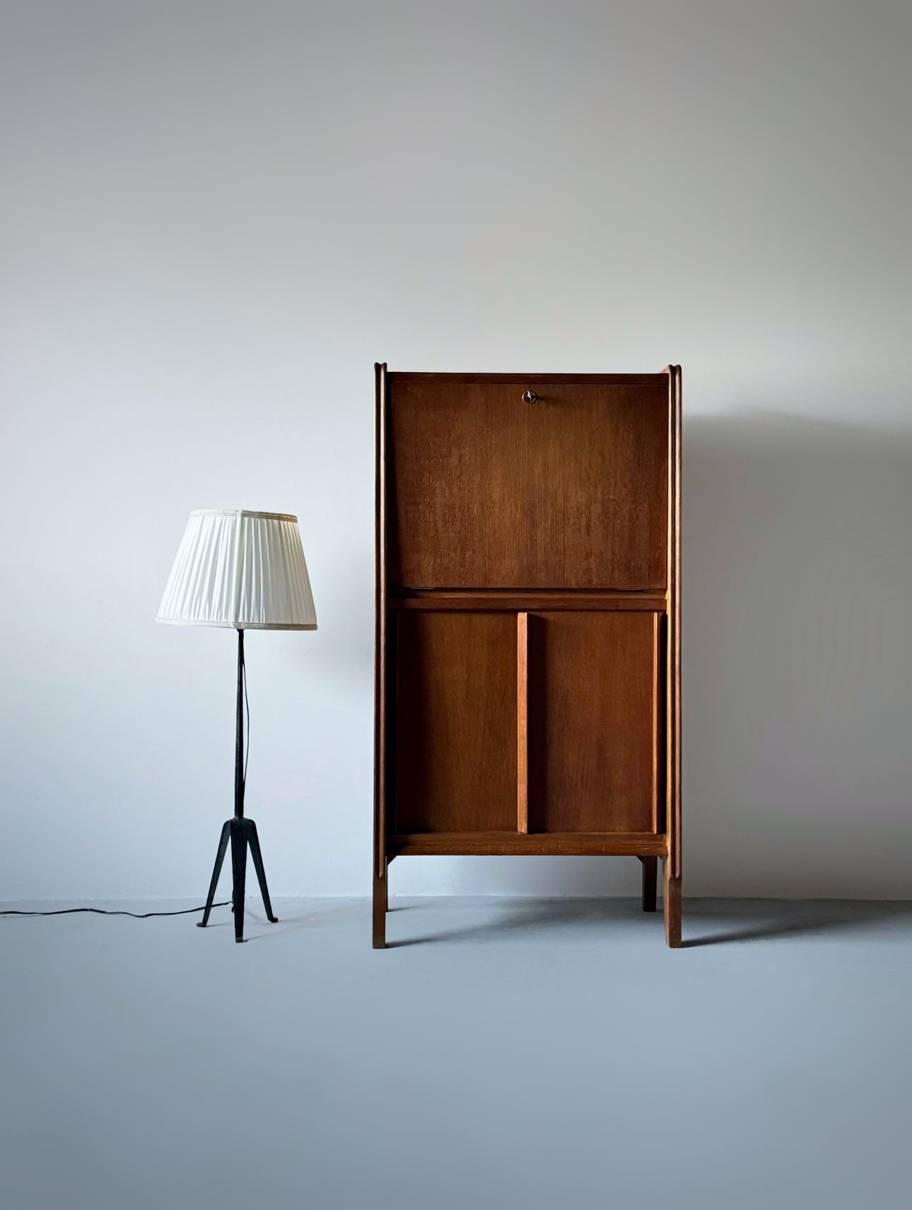 Oak secretary cabinet, France 1950s