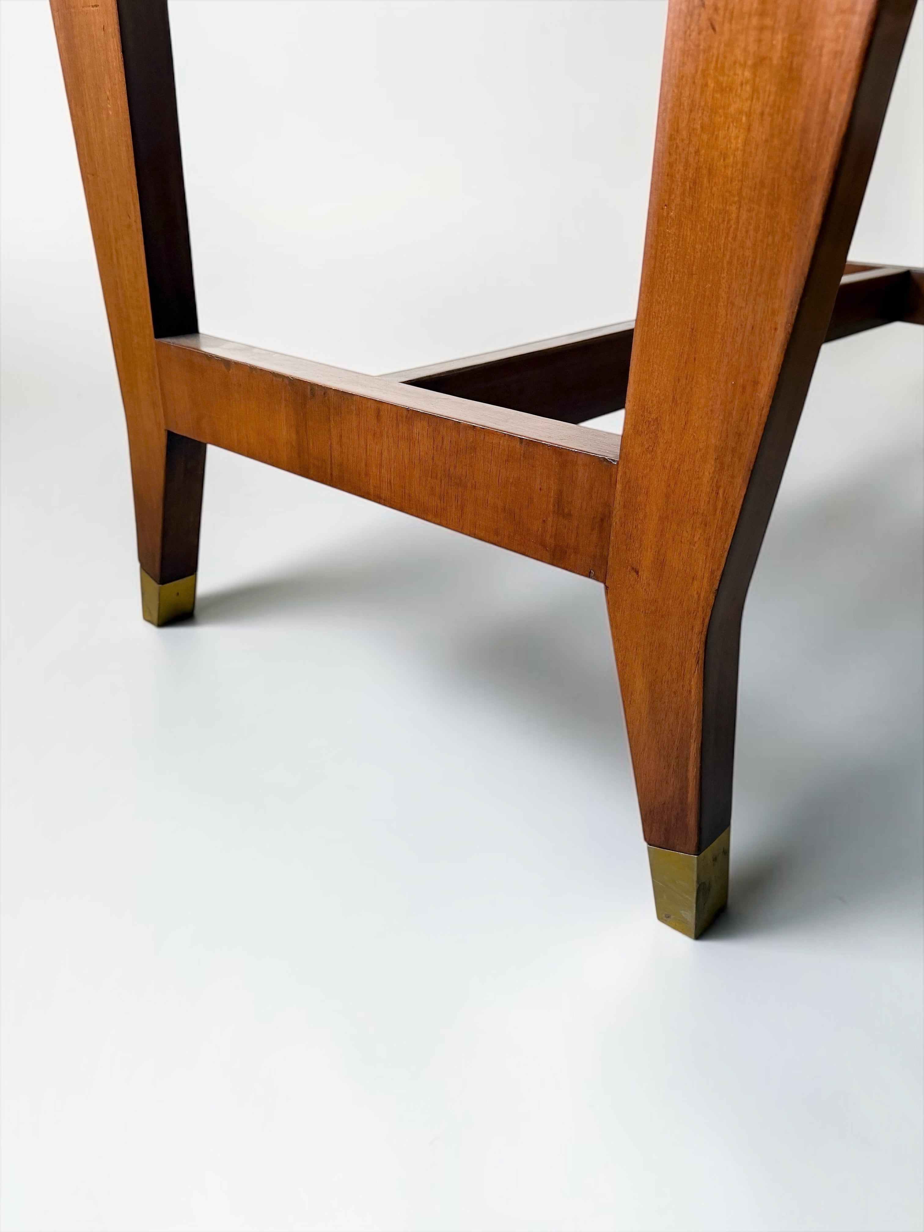 Desk in Walnut and Glass with Brass by Gio Ponti for BNL, Italy 1950s