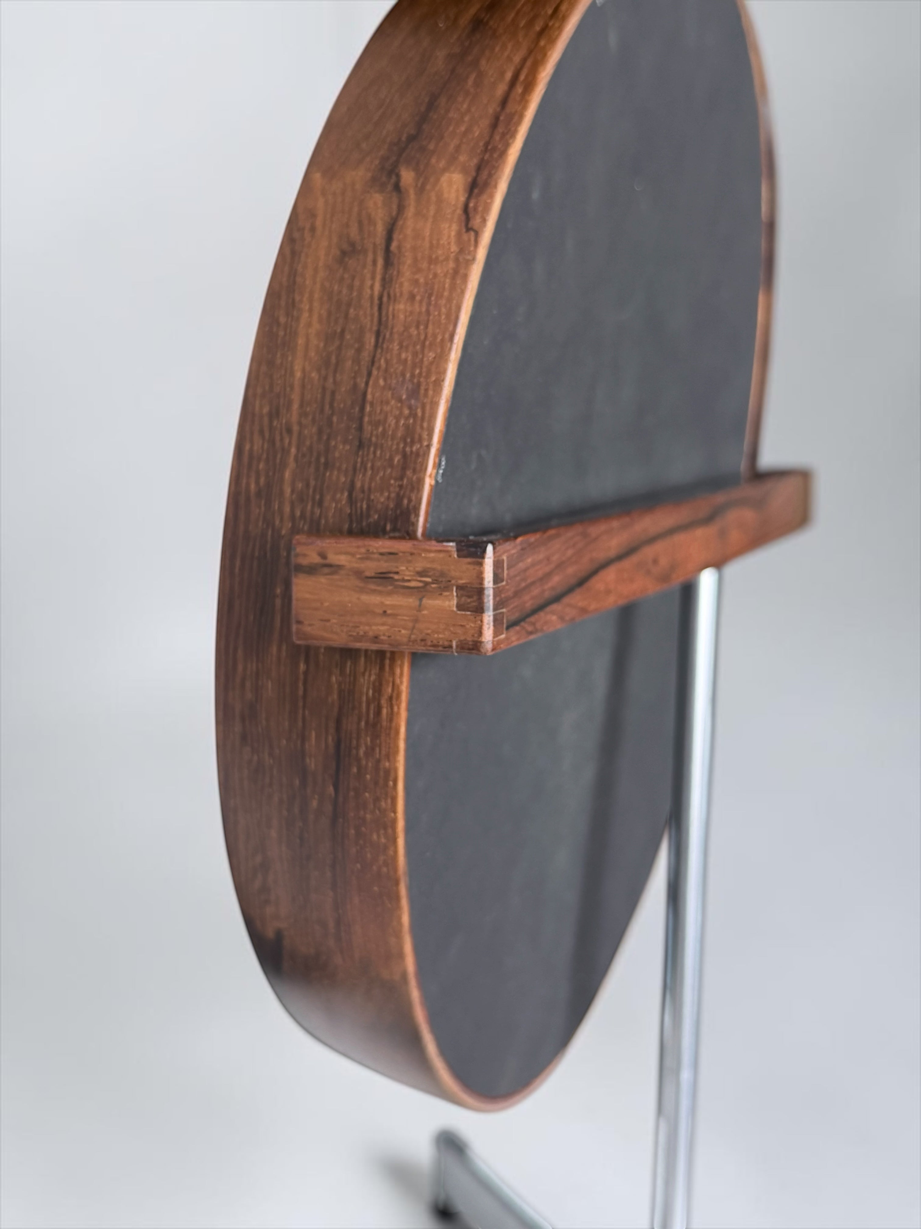 Rosewood Table Mirror by Uno & Östen Kristiansson for Luxus, Sweden 1960s