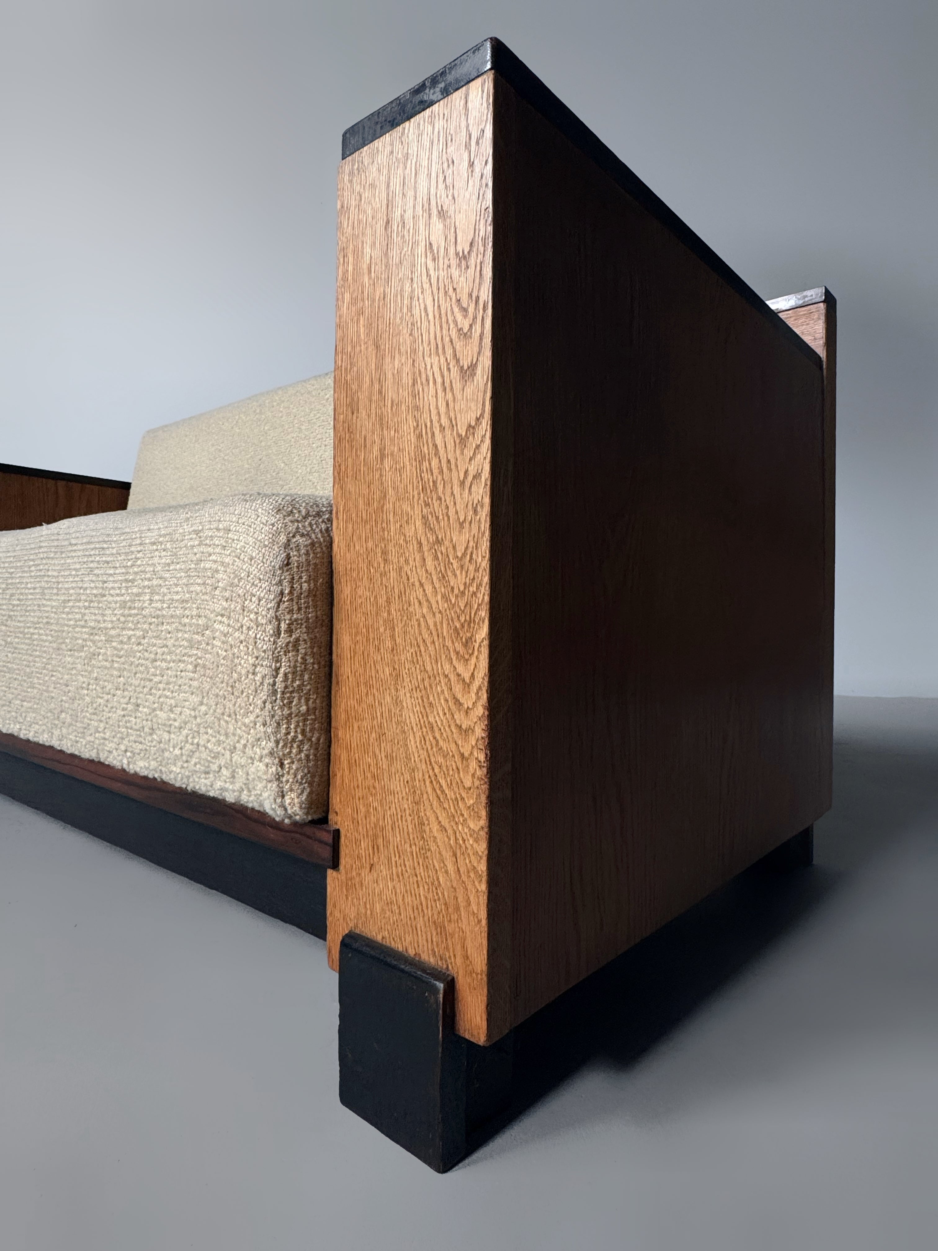 Oak Art Deco Modernist Sofa, 1920s