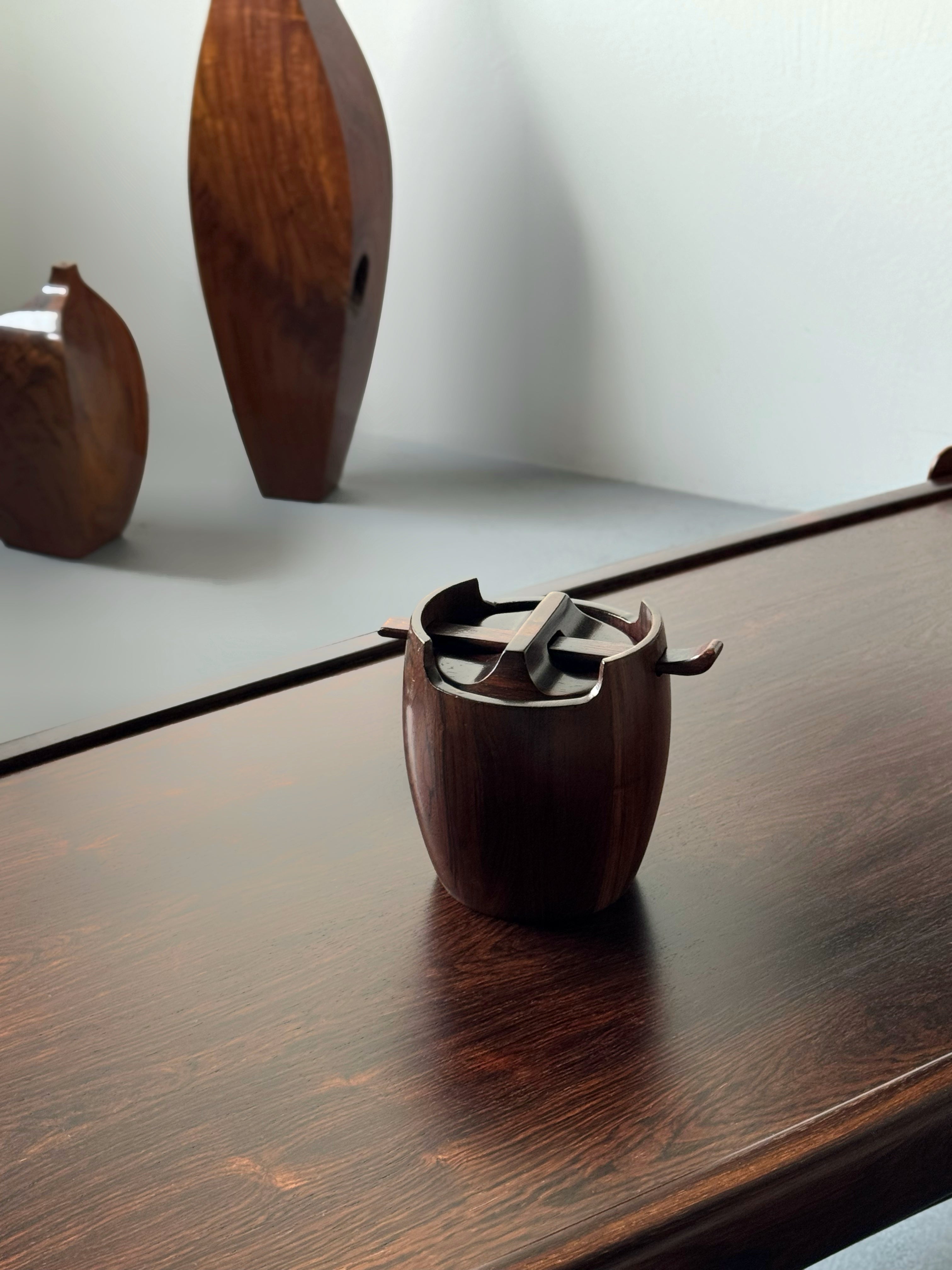 Tobacco Jar in Brazilian Rosewood by Jean Gillon for Wood Art