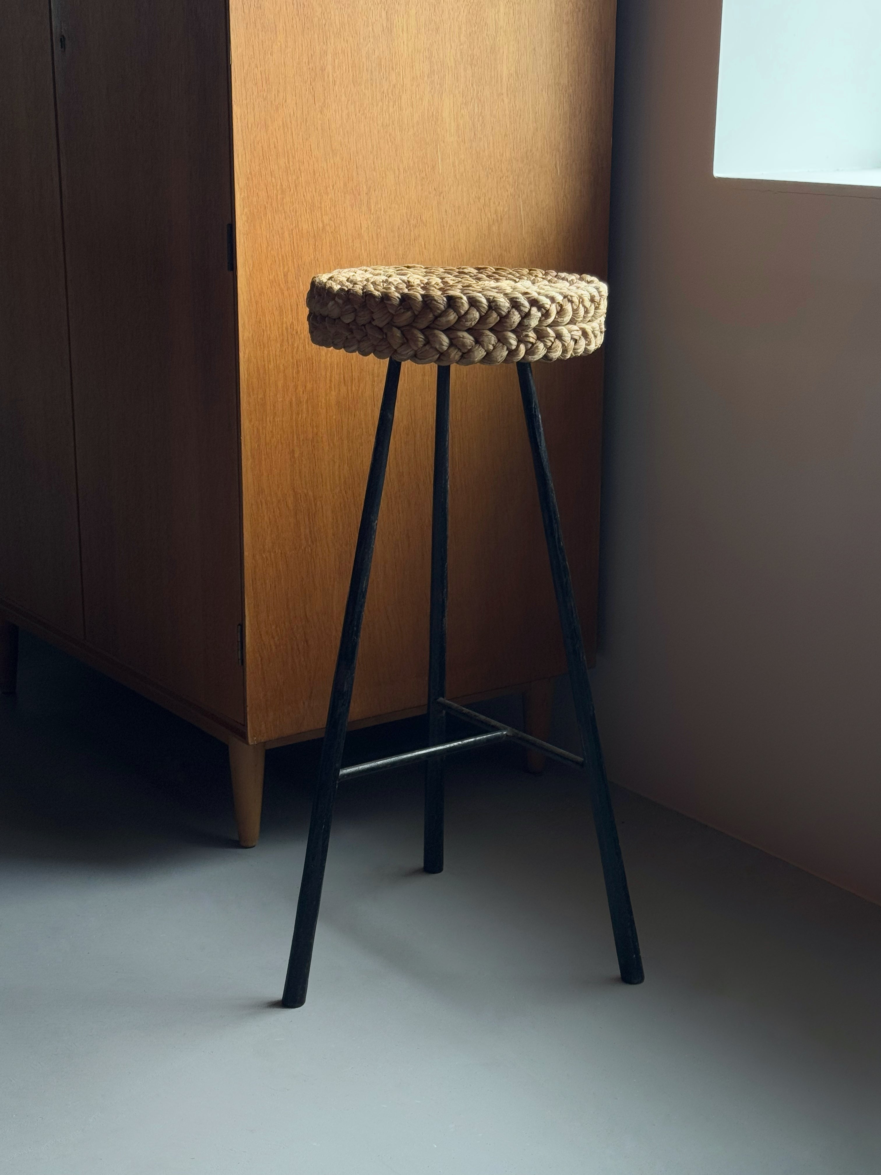Stool by Adrien Audoux & Frida Minet, France 1950s
