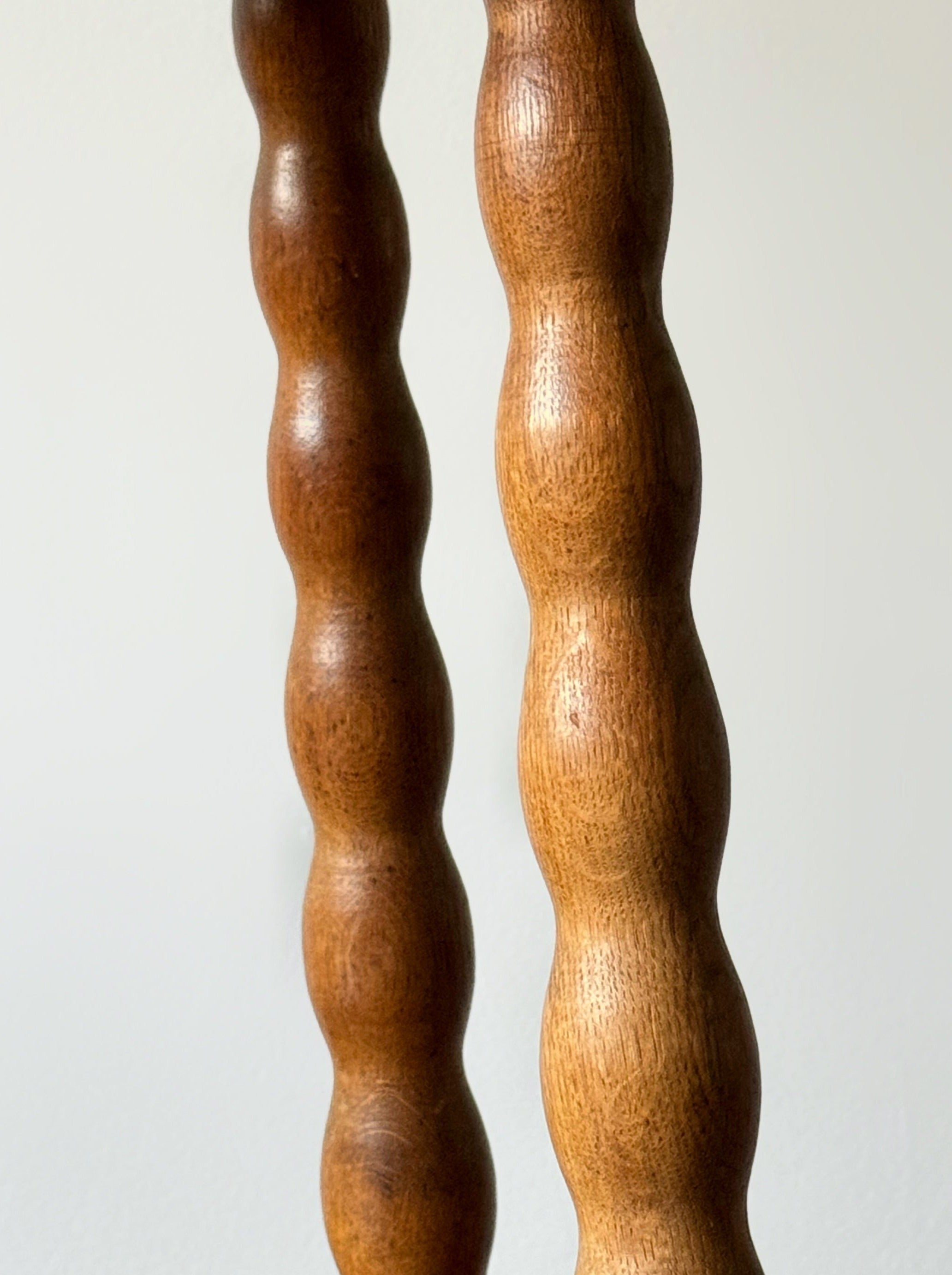 Sculptural Patinated Oak Spinning Chairs, Early 20th Century