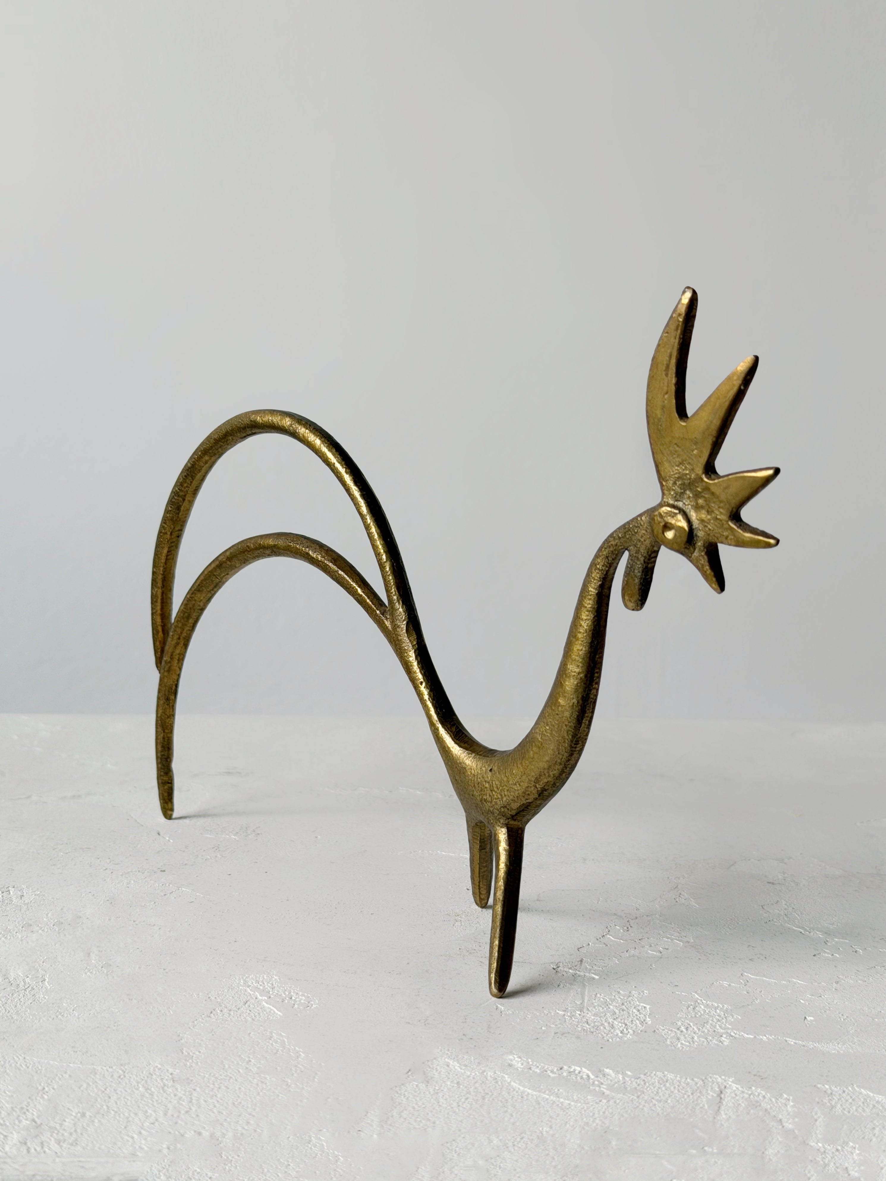 1950's Walter Bosse Solid Brass Rooster Figure