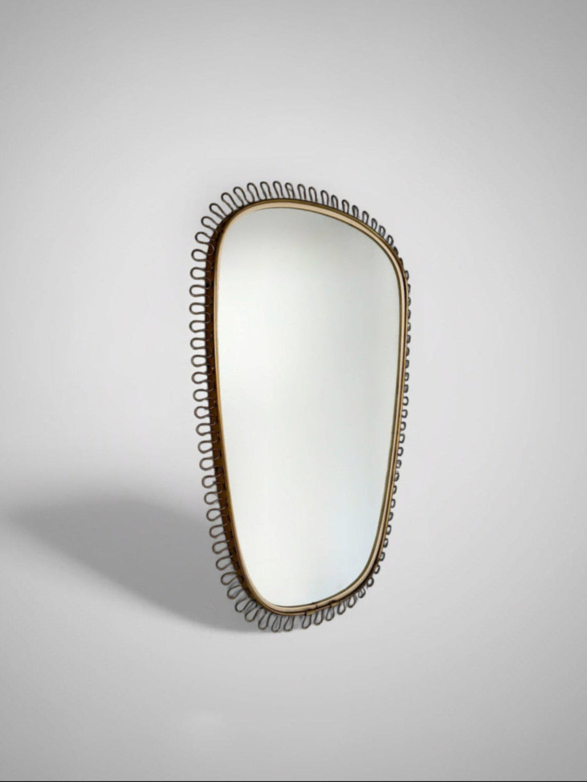 Ovoid Shape Brass Mirror by Josef Frank for Svenskt Tenn, Sweden 1950s