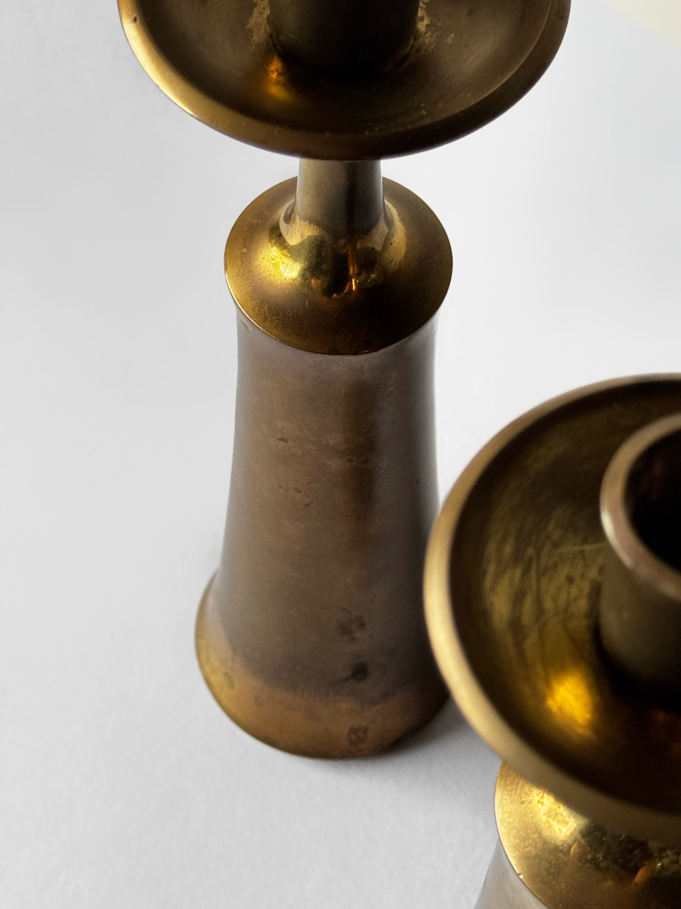 Danish Brass Candlesticks by Jens Harald Quistgaard for IHQ, 1960s, Set of 2
