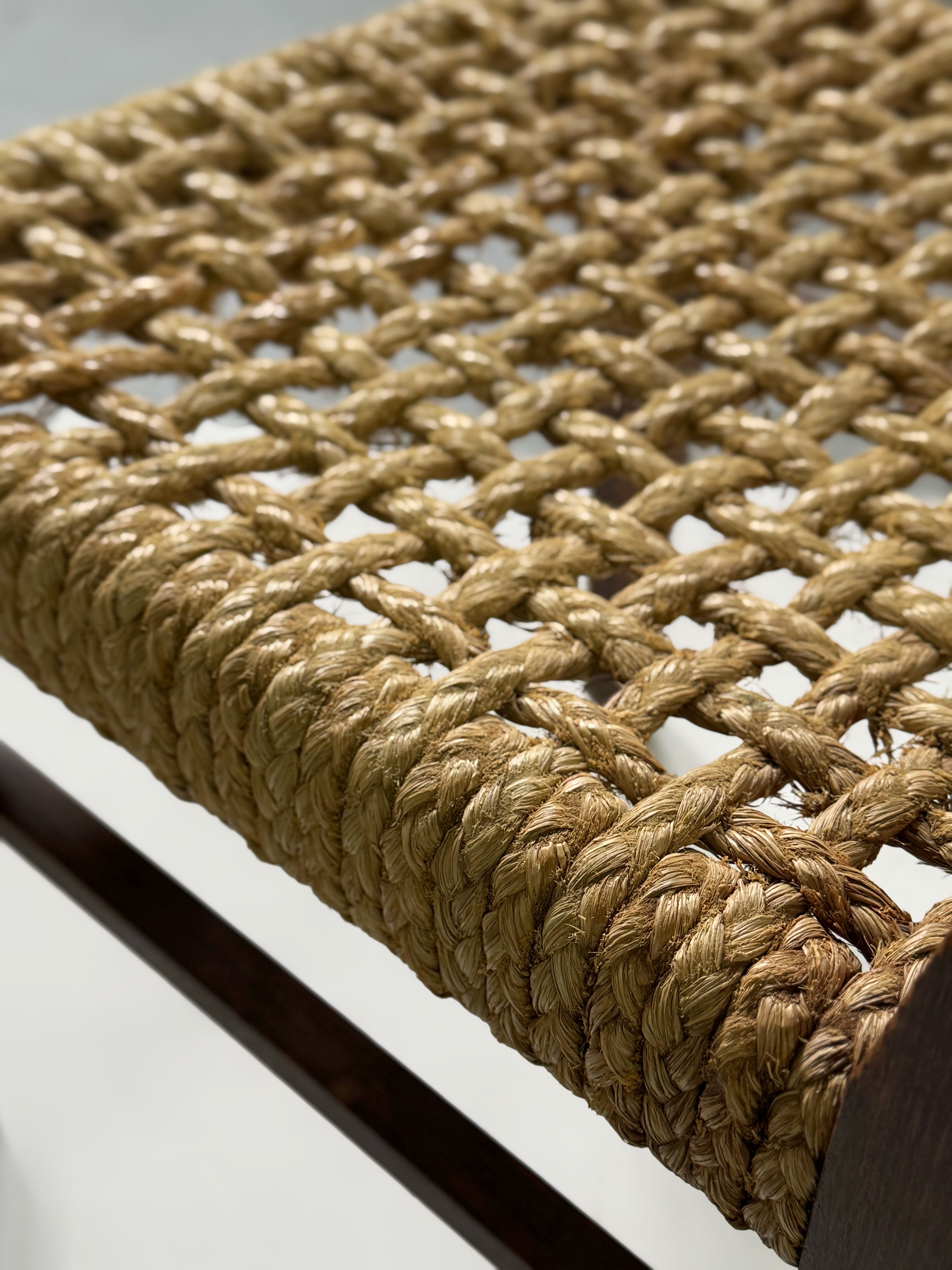 Rope Dining Chair by Adrien Audoux & Frida Minet for Vibo Vesoul France 1960s