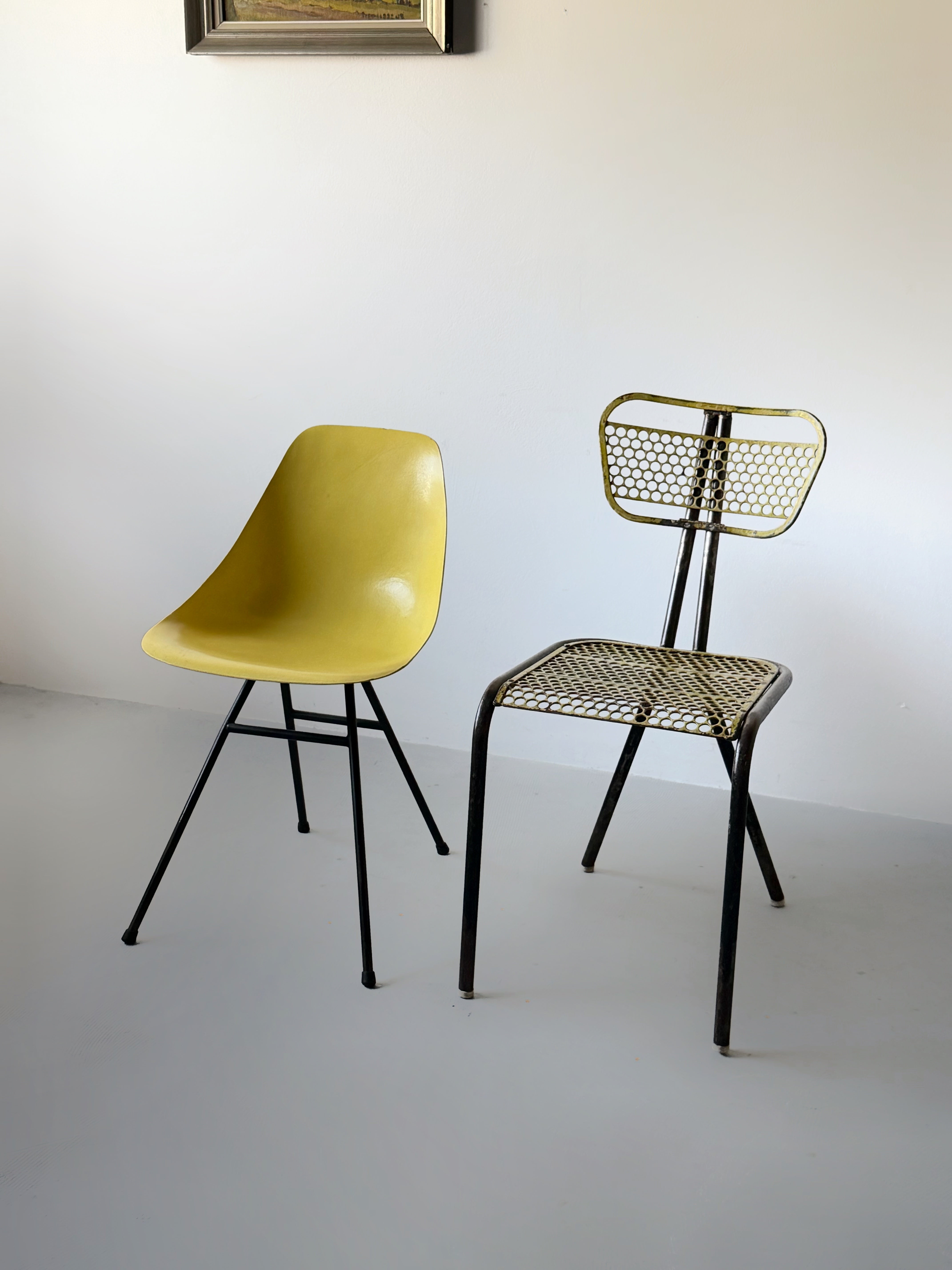 "Radar" Side Chair by Rene Malaval for Bloc Metal, France 1950s