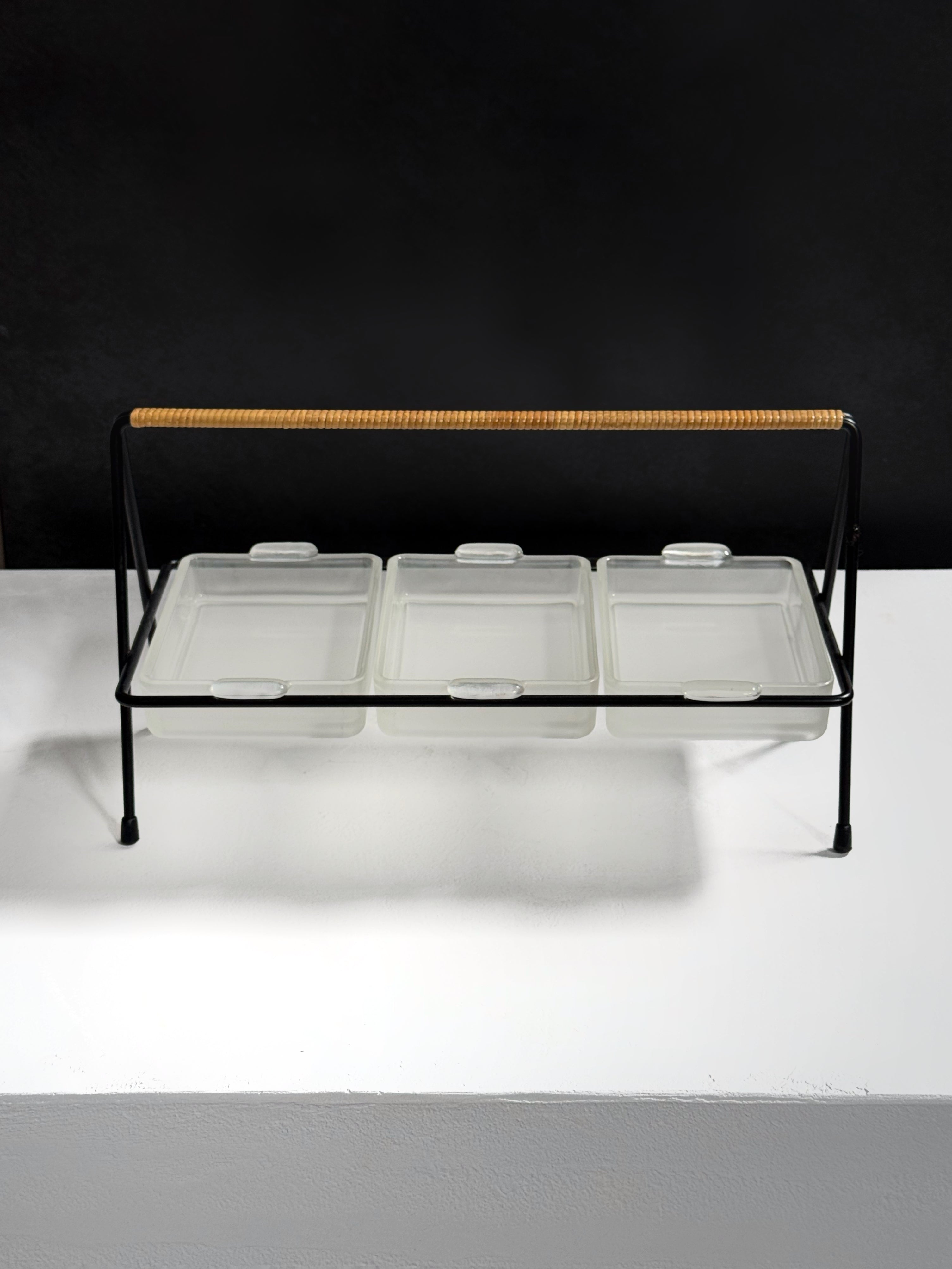 Vintage serving stand with 3 bowls